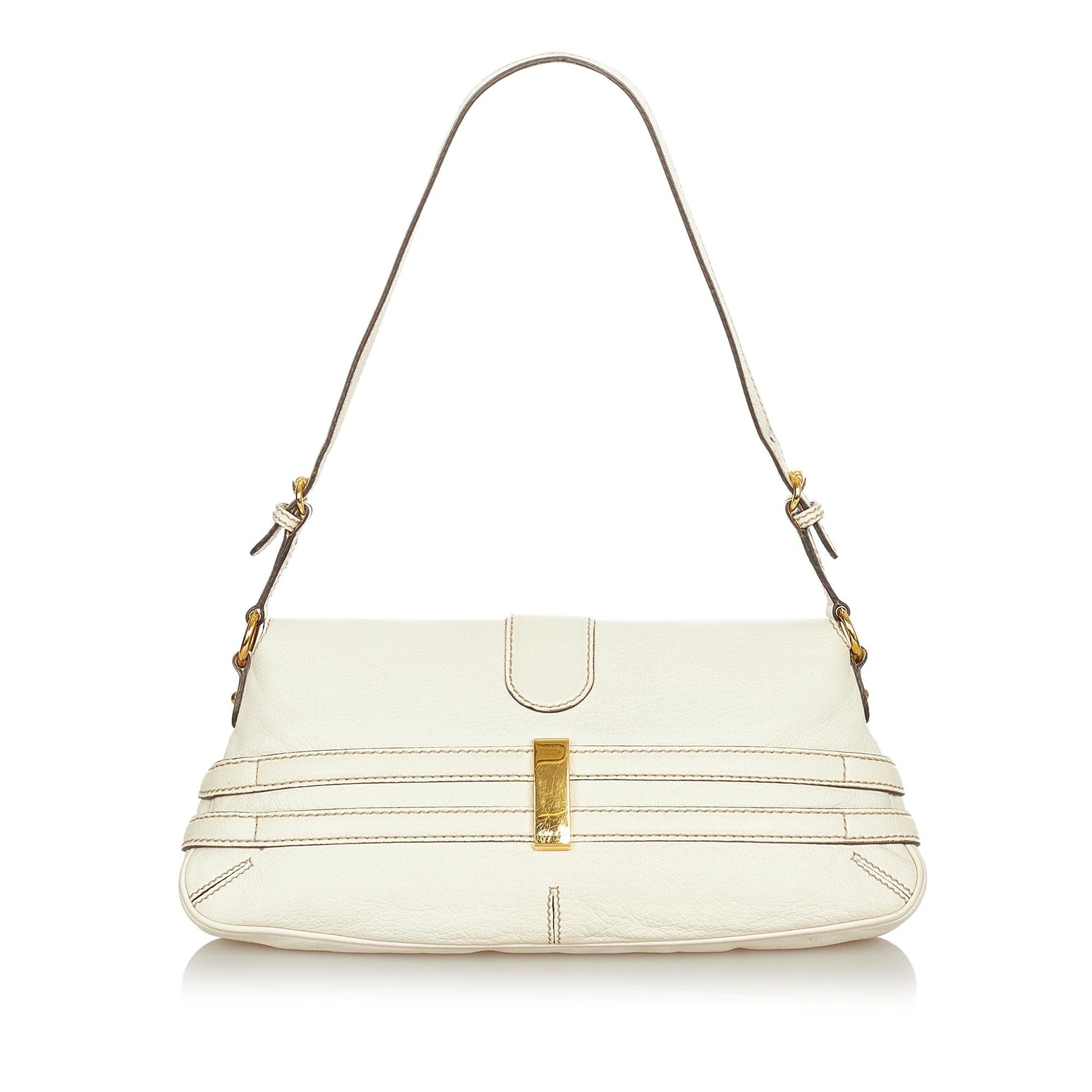 Gucci Wave SHG Leather Calf White Shoulder Bag Bag Shg