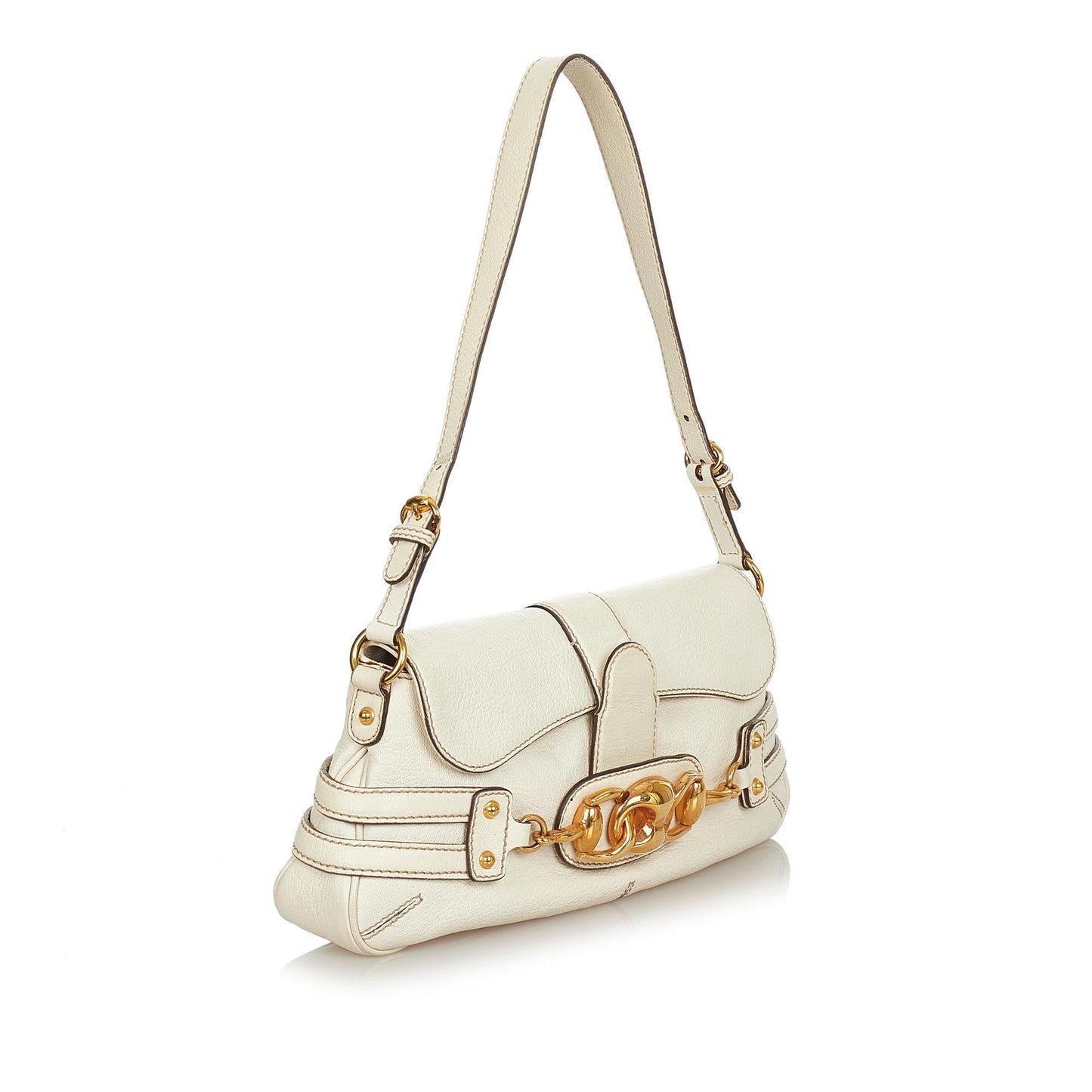 Gucci Wave SHG Leather Calf White Shoulder Bag Bag Shg