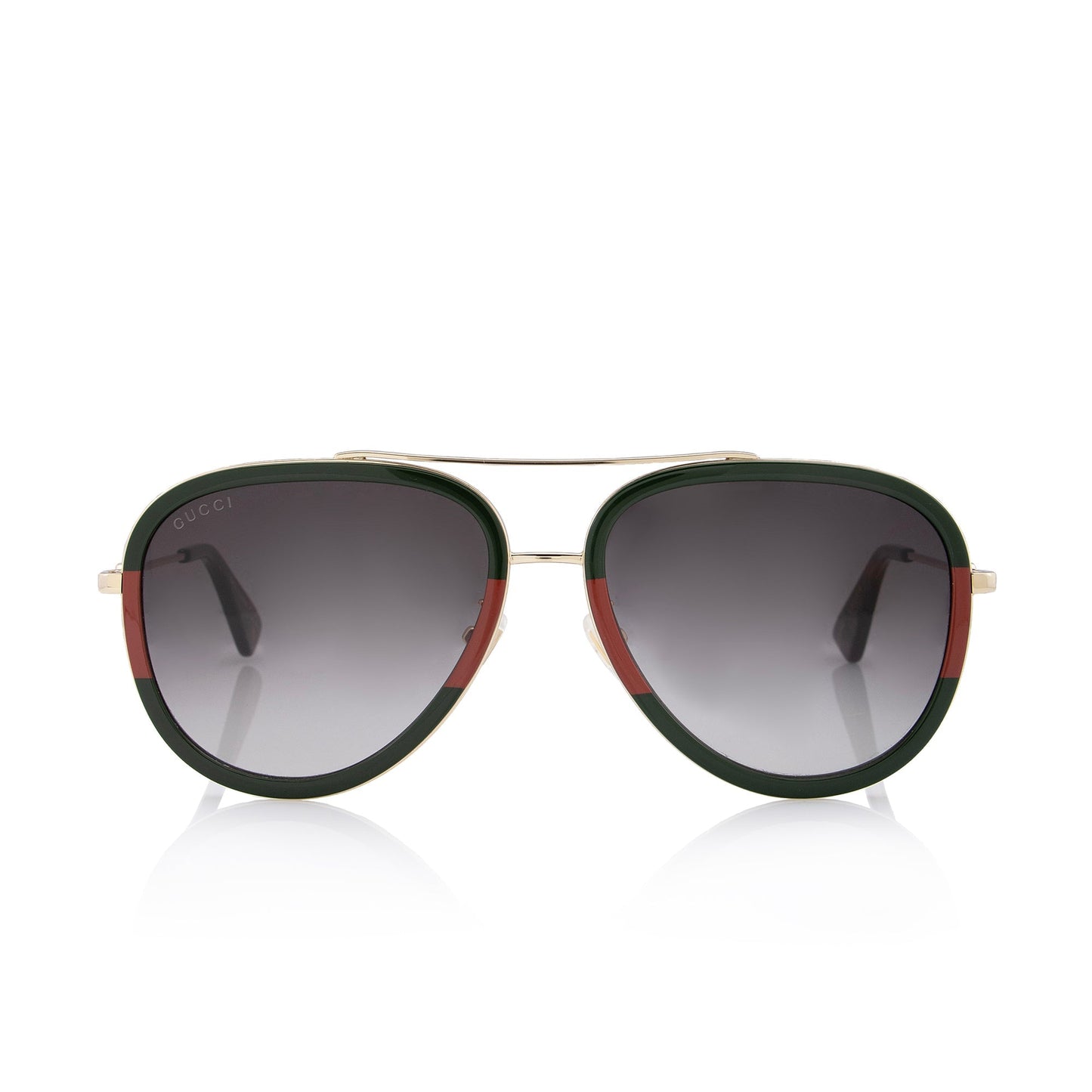 Gucci Web Aviator Sunglasses SHF Red Green Gold Accessory Sunglasses Shf