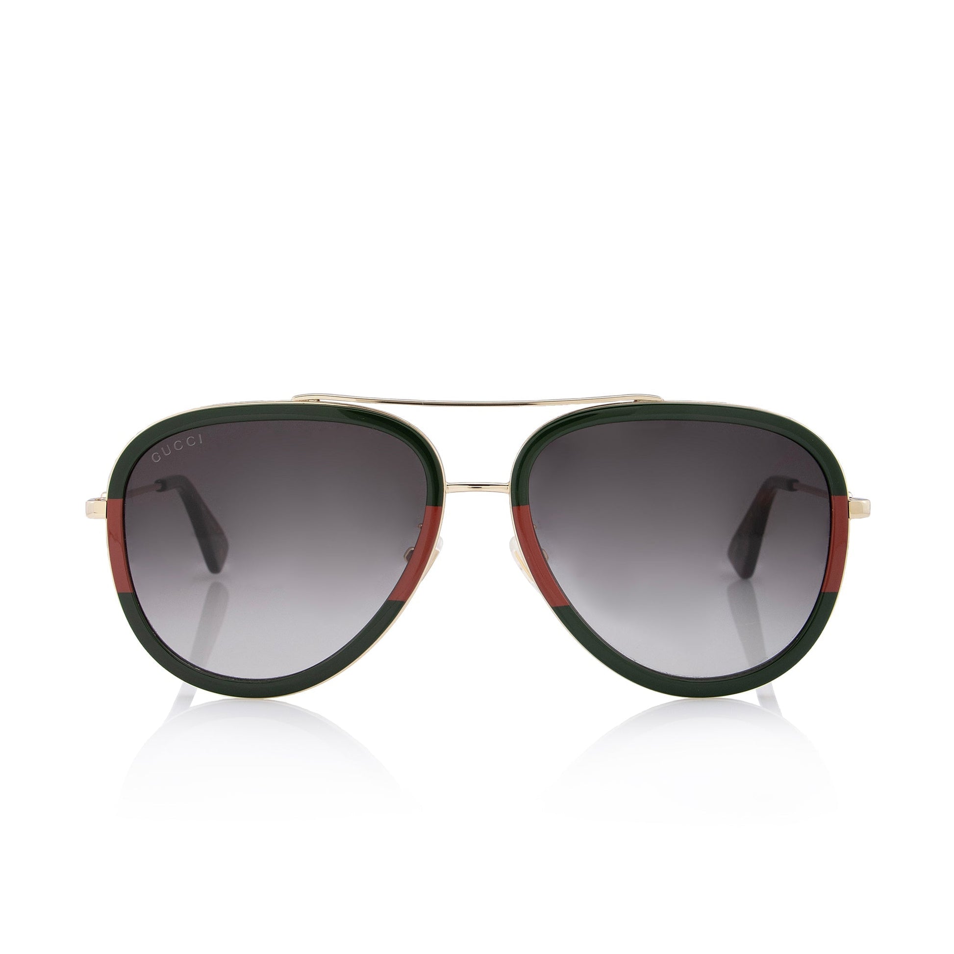 Gucci Web Aviator Sunglasses SHF Red Green Gold Accessory Sunglasses Shf