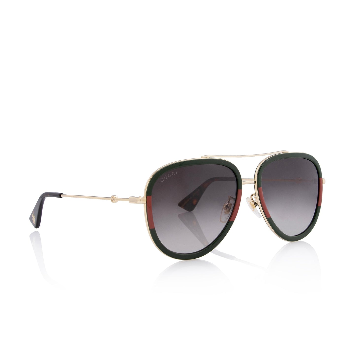 Gucci Web Aviator Sunglasses SHF Red Green Gold Accessory Sunglasses Shf
