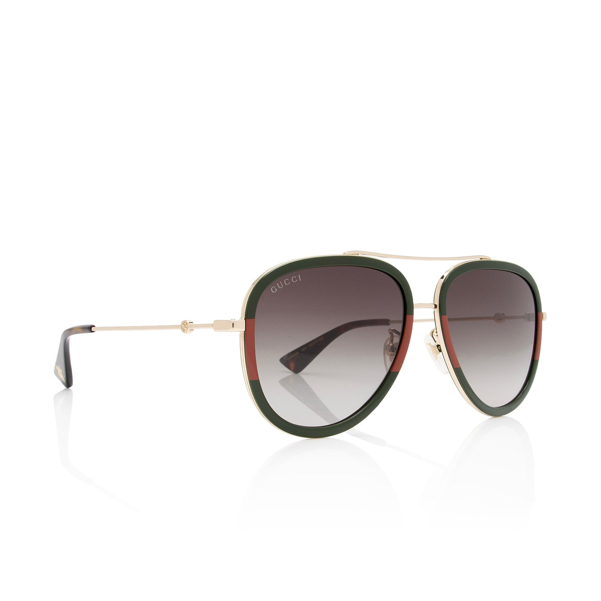 Gucci Web Aviator Sunglasses SHF-1XOzks Red Green Gold Accessory