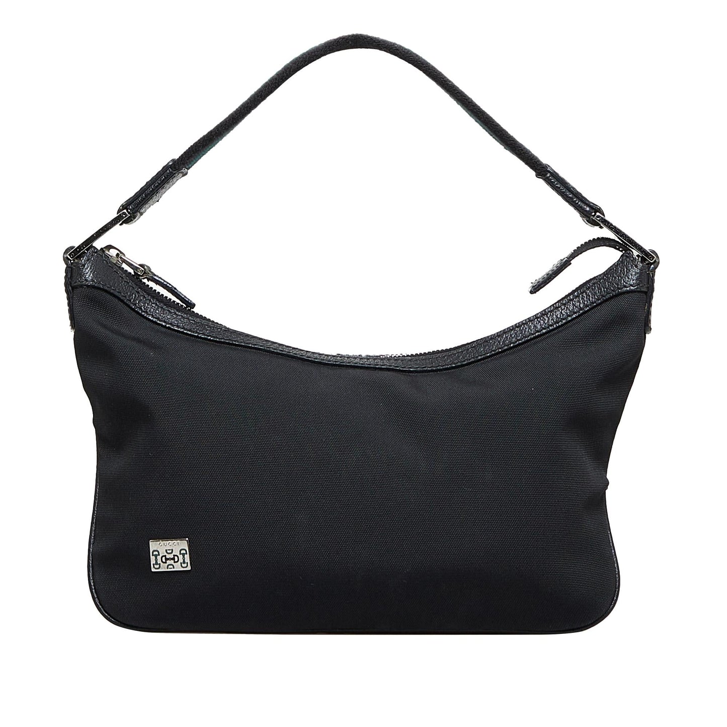 Gucci Web Baguette SHG-GaxQD5 Nylon Calf Black Handbag