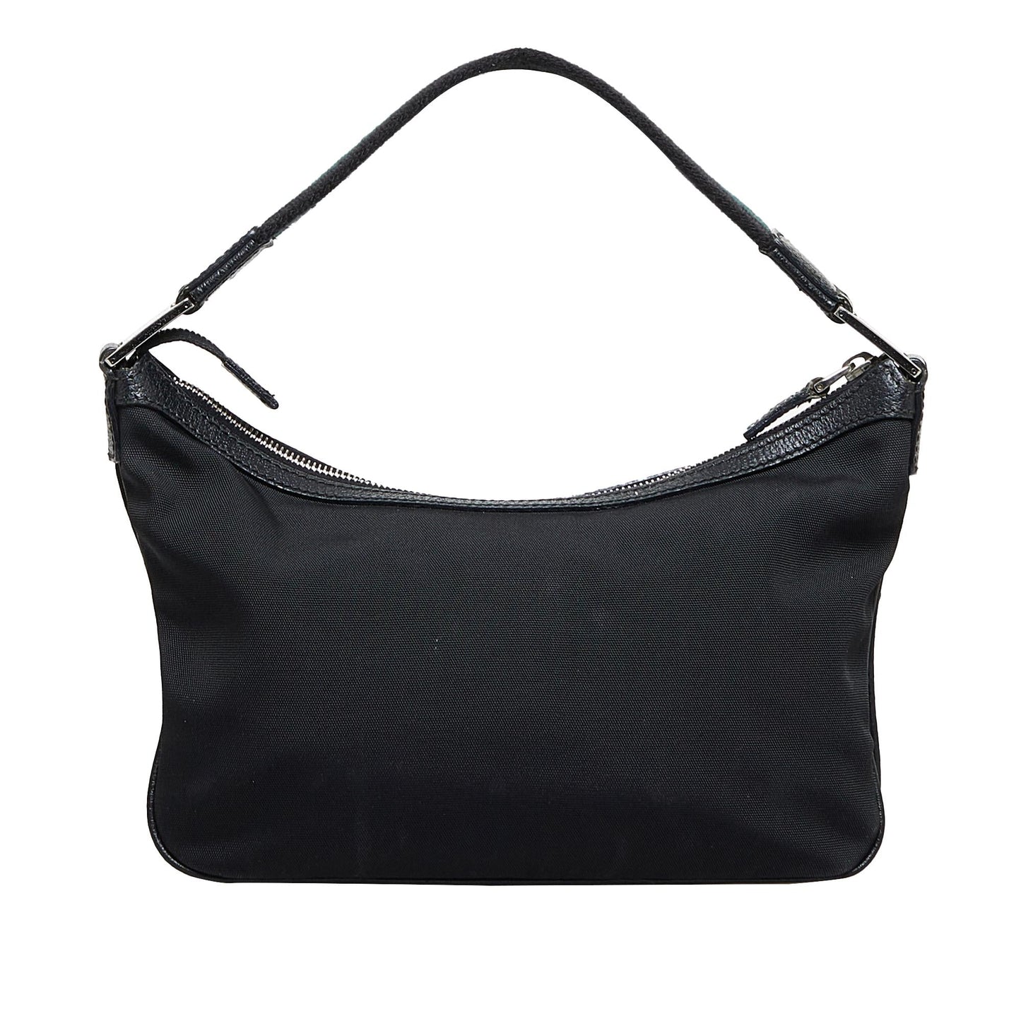 Gucci Web Baguette SHG-GaxQD5 Nylon Calf Black Handbag