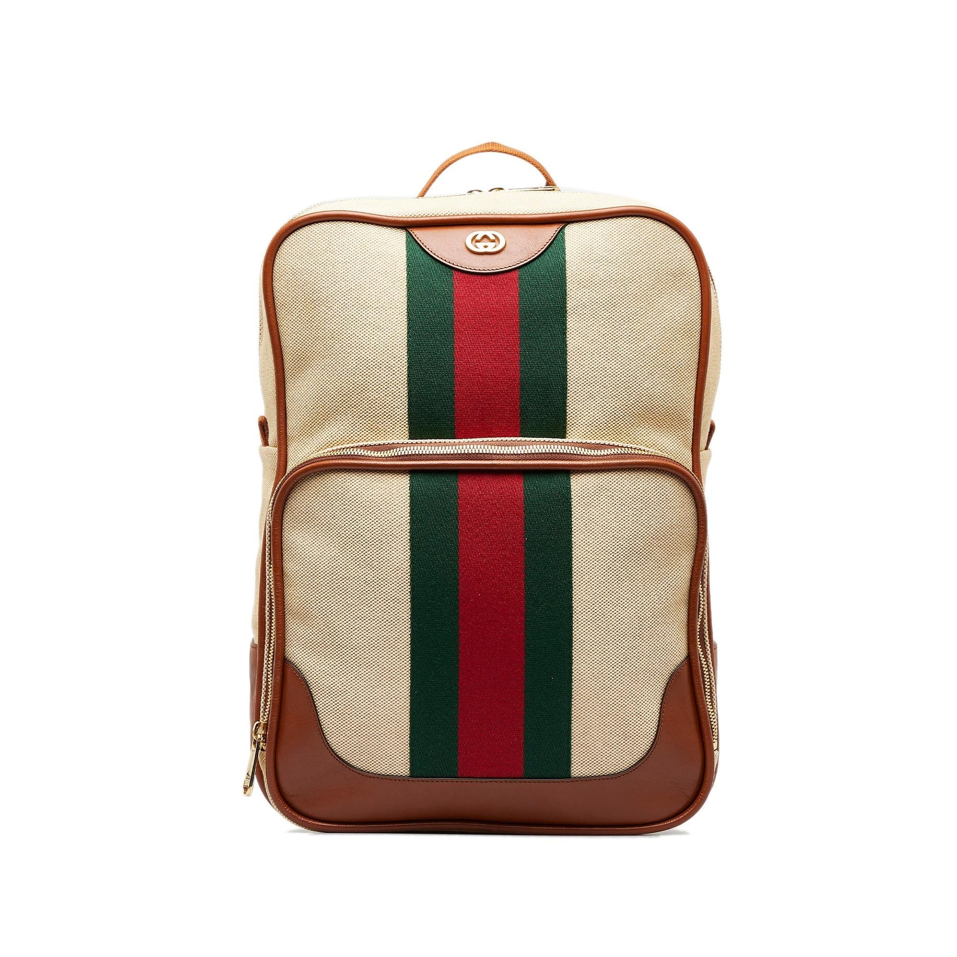 Gucci Web Backpack SHG-shIR2a Canvas Brown
