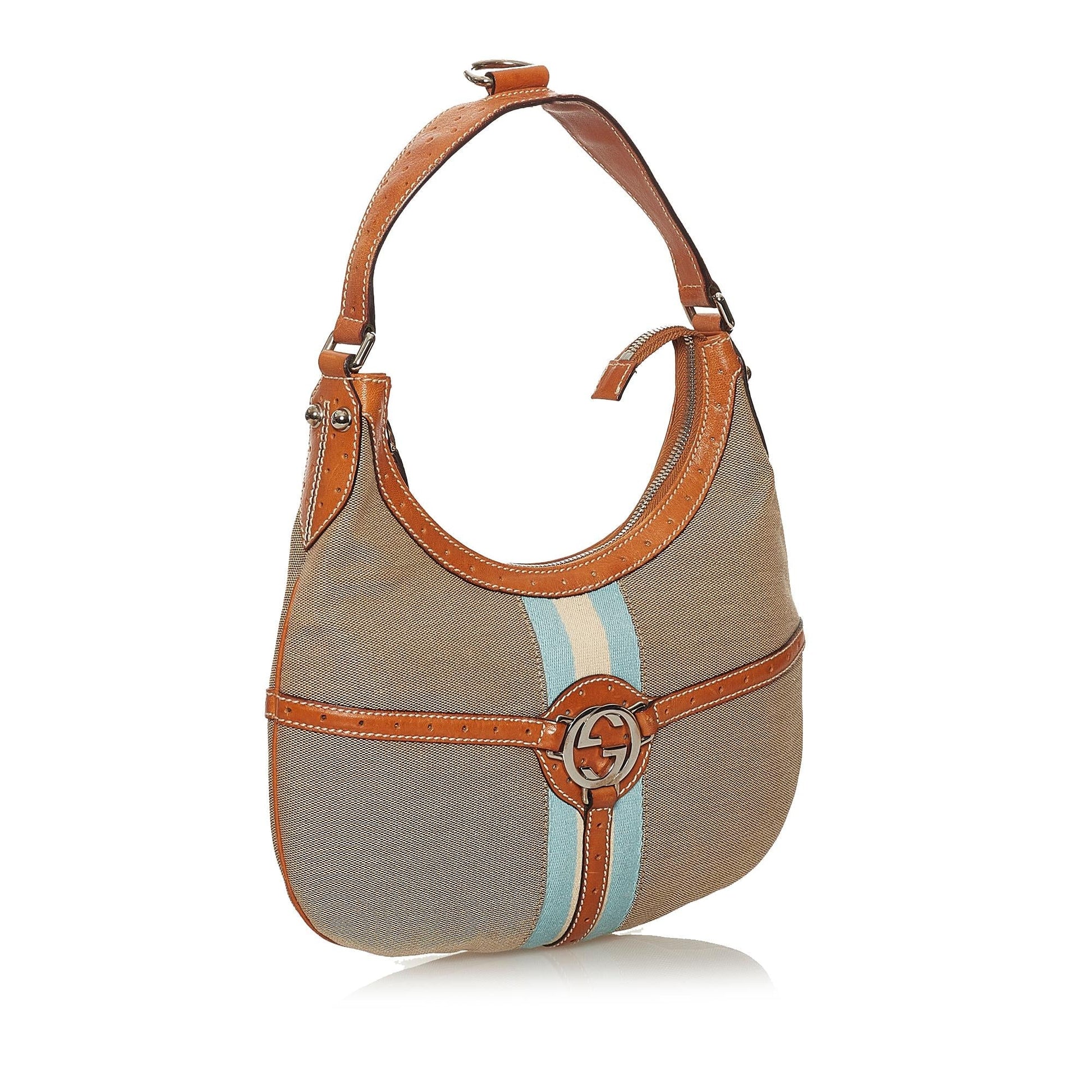 Gucci Web Reins SHG Canvas Brown Shoulder Bag