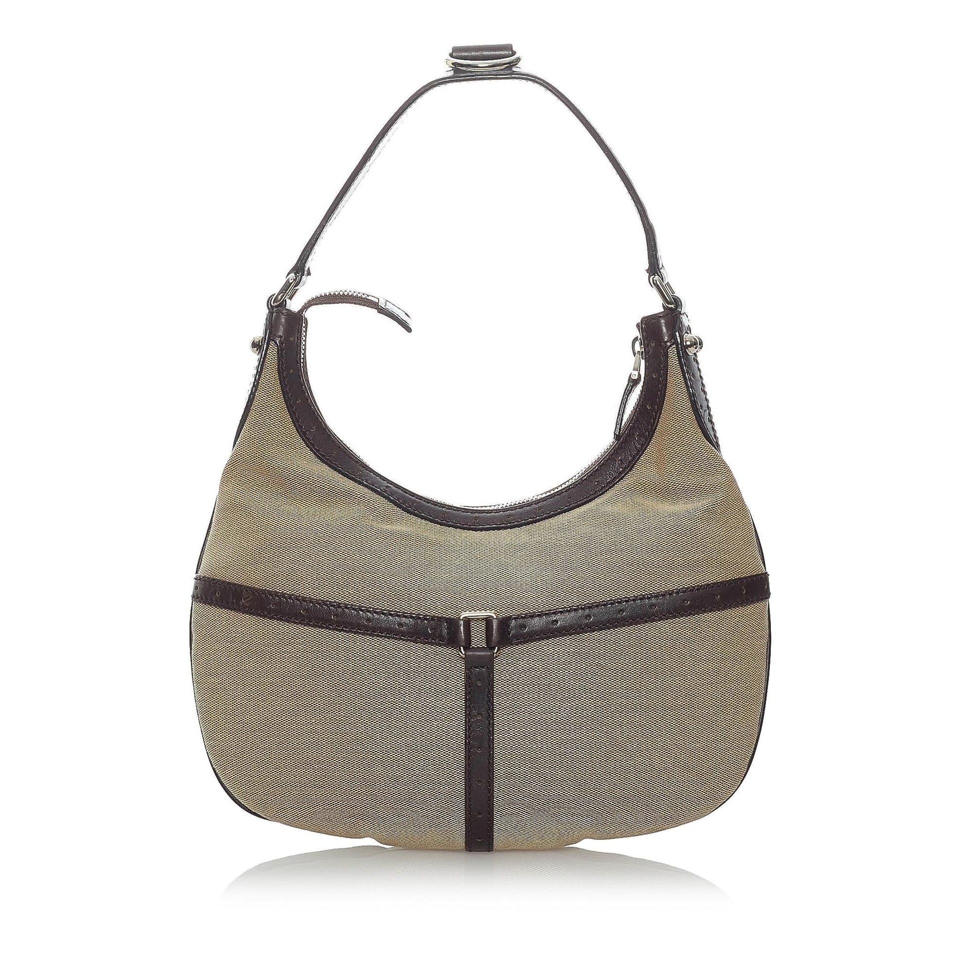 Gucci Web Reins SHG Canvas Calf Brown Shoulder Bag Bag Shg