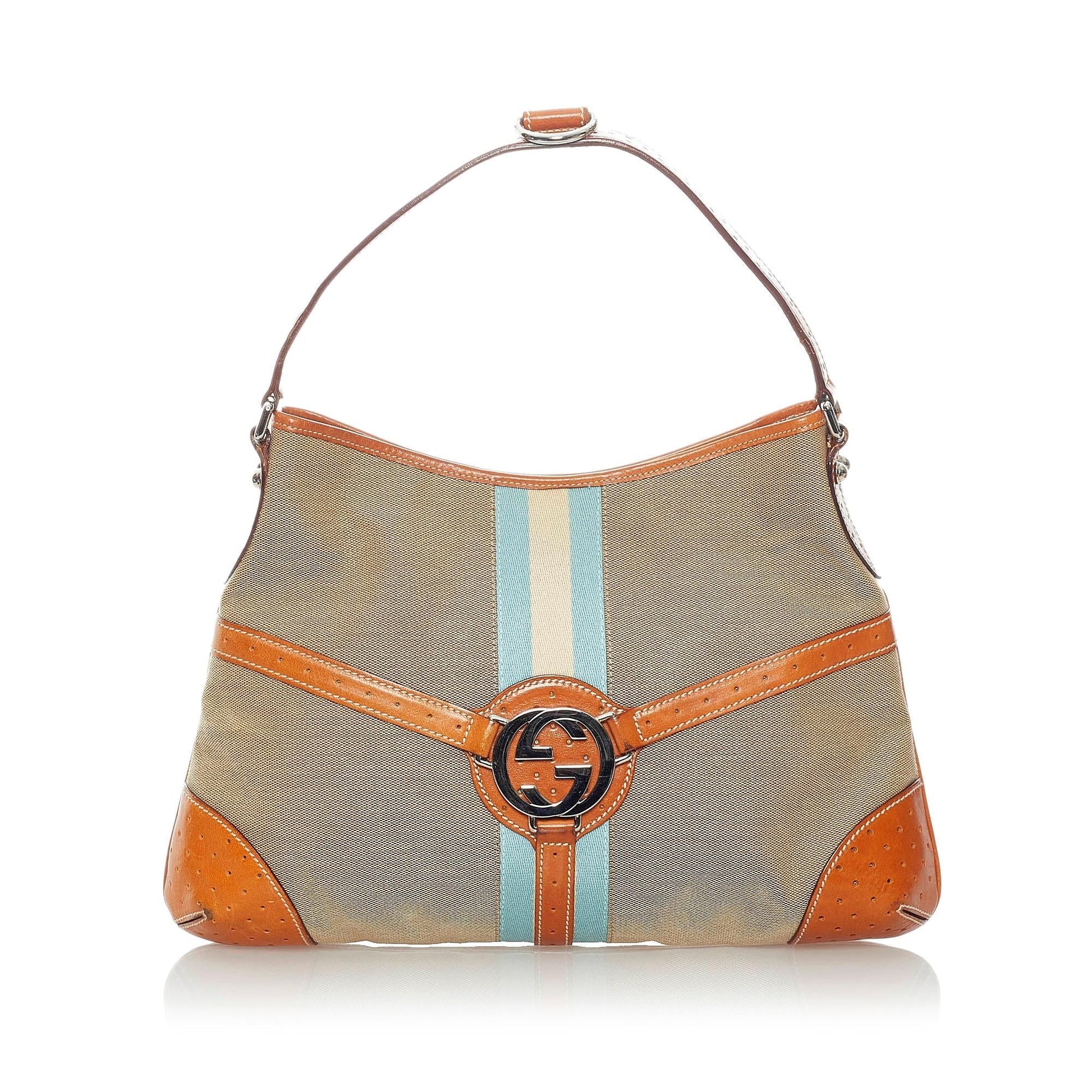 Gucci Web Reins SHG Canvas Brown Shoulder Bag 3