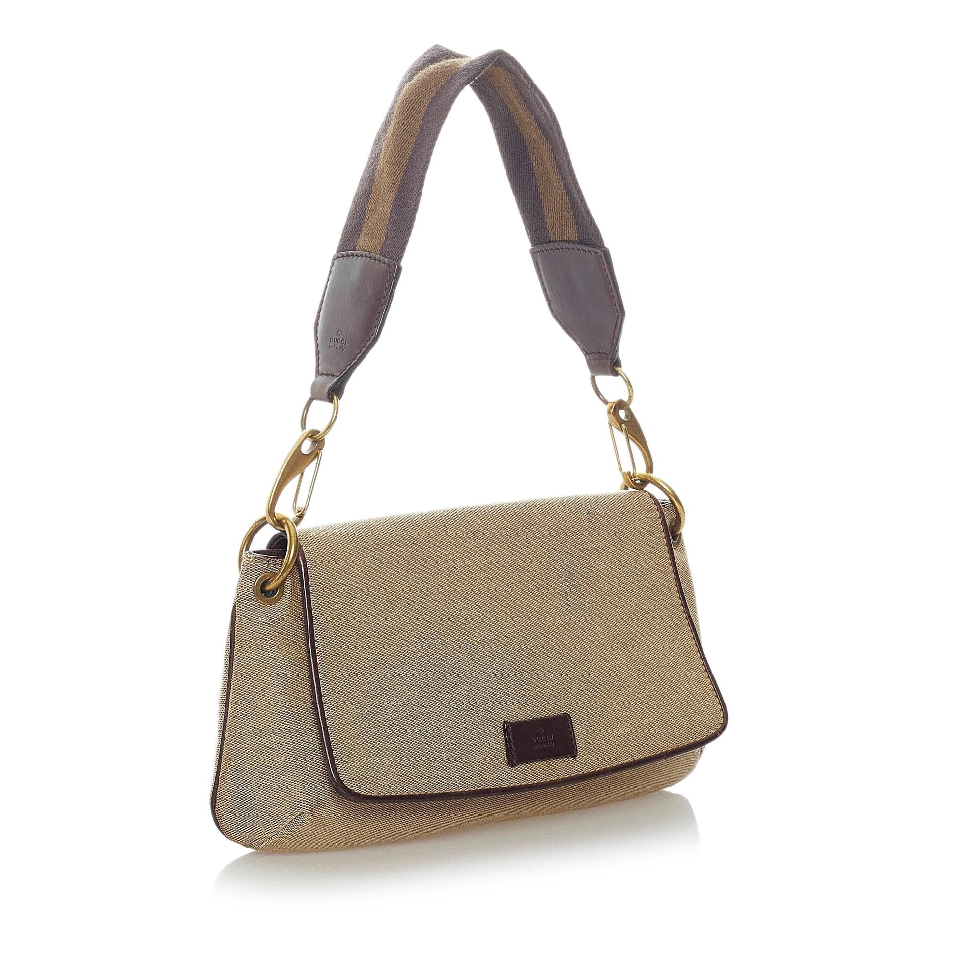 Gucci Web SHG Canvas Brown Shoulder Bag
