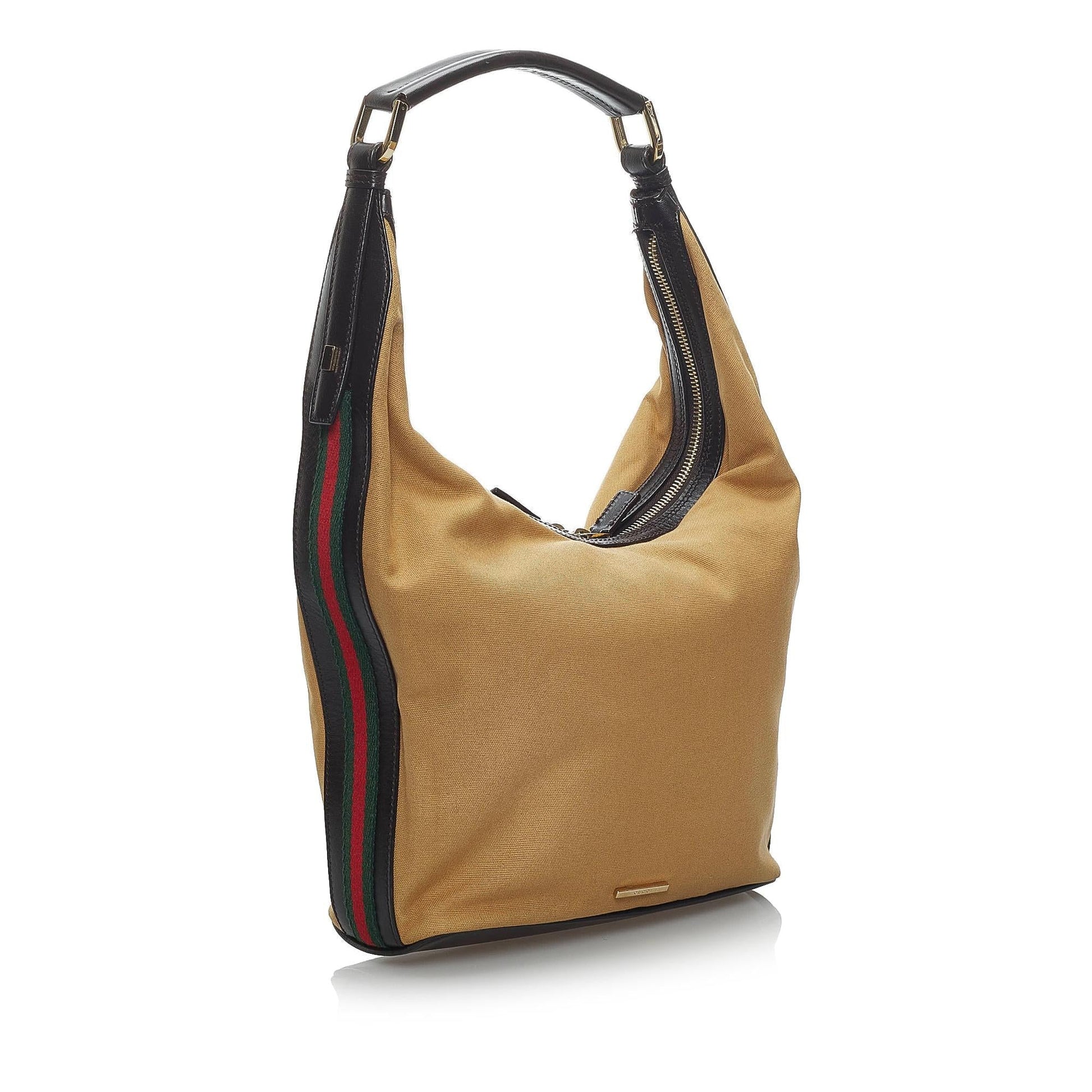 Gucci Web SHG Canvas Brown Shoulder Bag Bag Shg