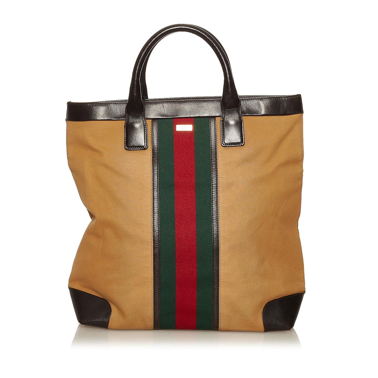 Gucci Web SHG Canvas Brown Tote Bag 3