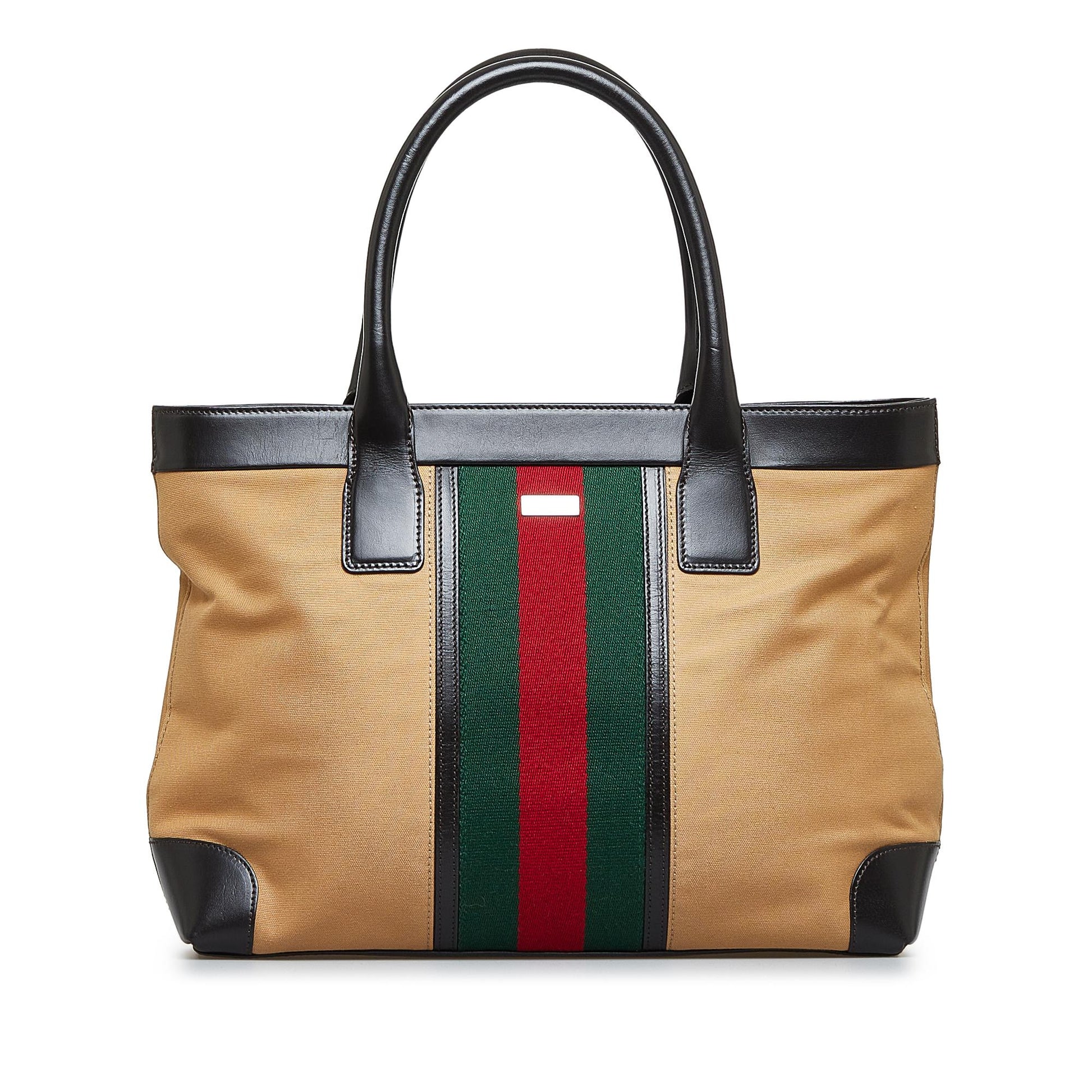Gucci Web SHG-3FEW2l Canvas Brown Tote Bag