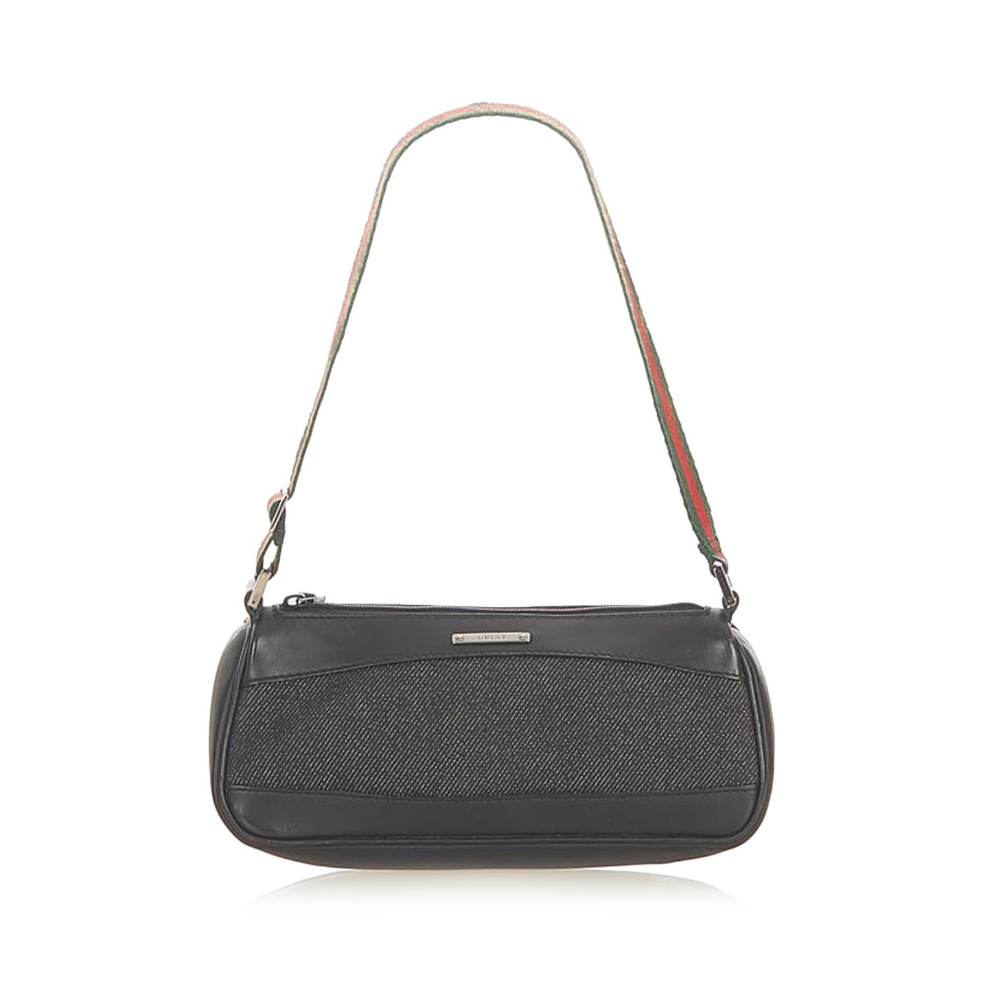 Gucci Web Baguette SHG Denim Black Handbag