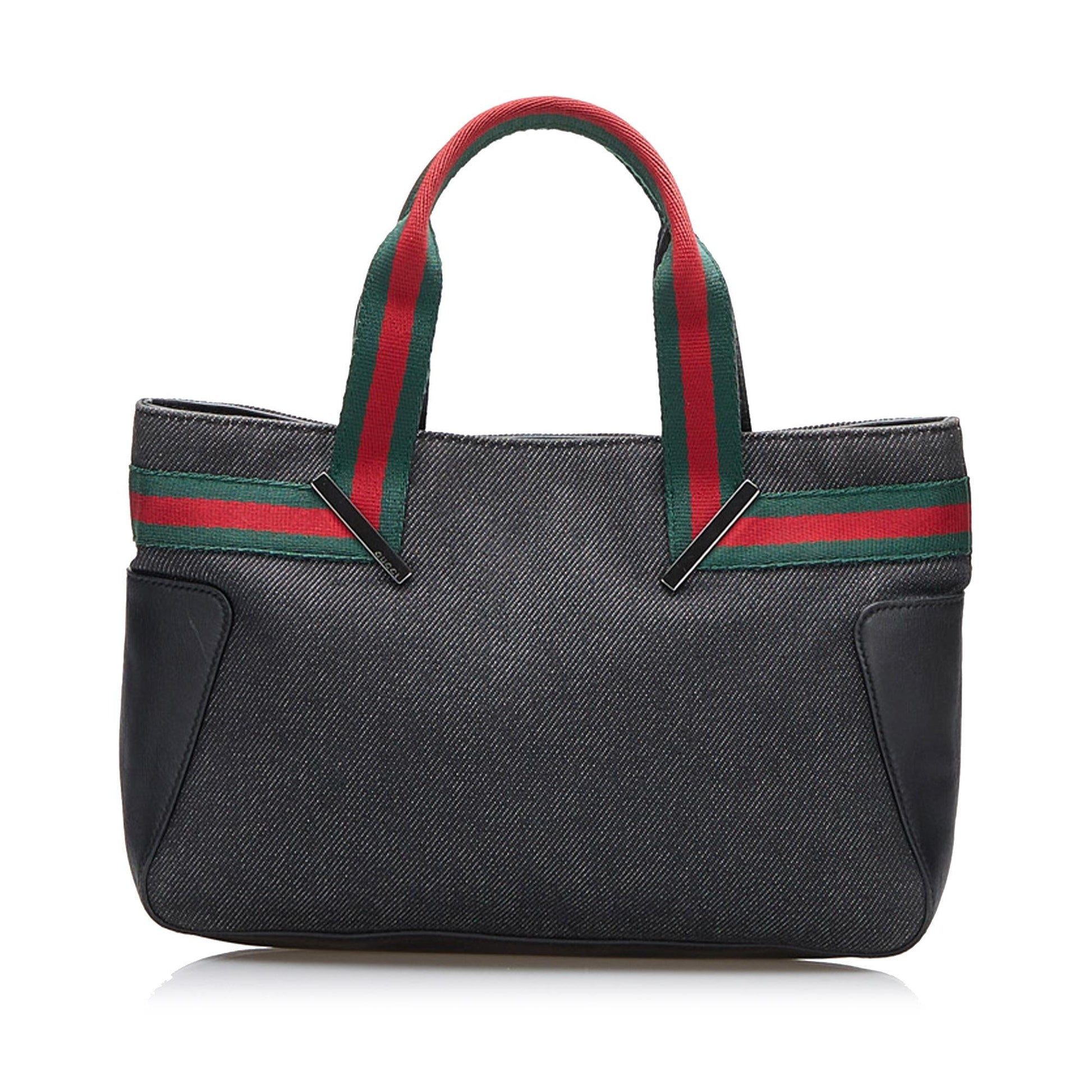 Gucci Web SHG-mvpGGk Denim Blue Satchel Bag