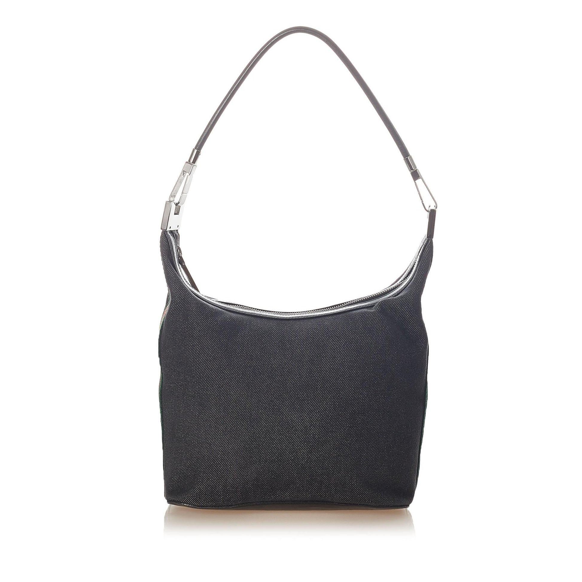 Gucci Web SHG Denim Black Shoulder Bag Bag Shg