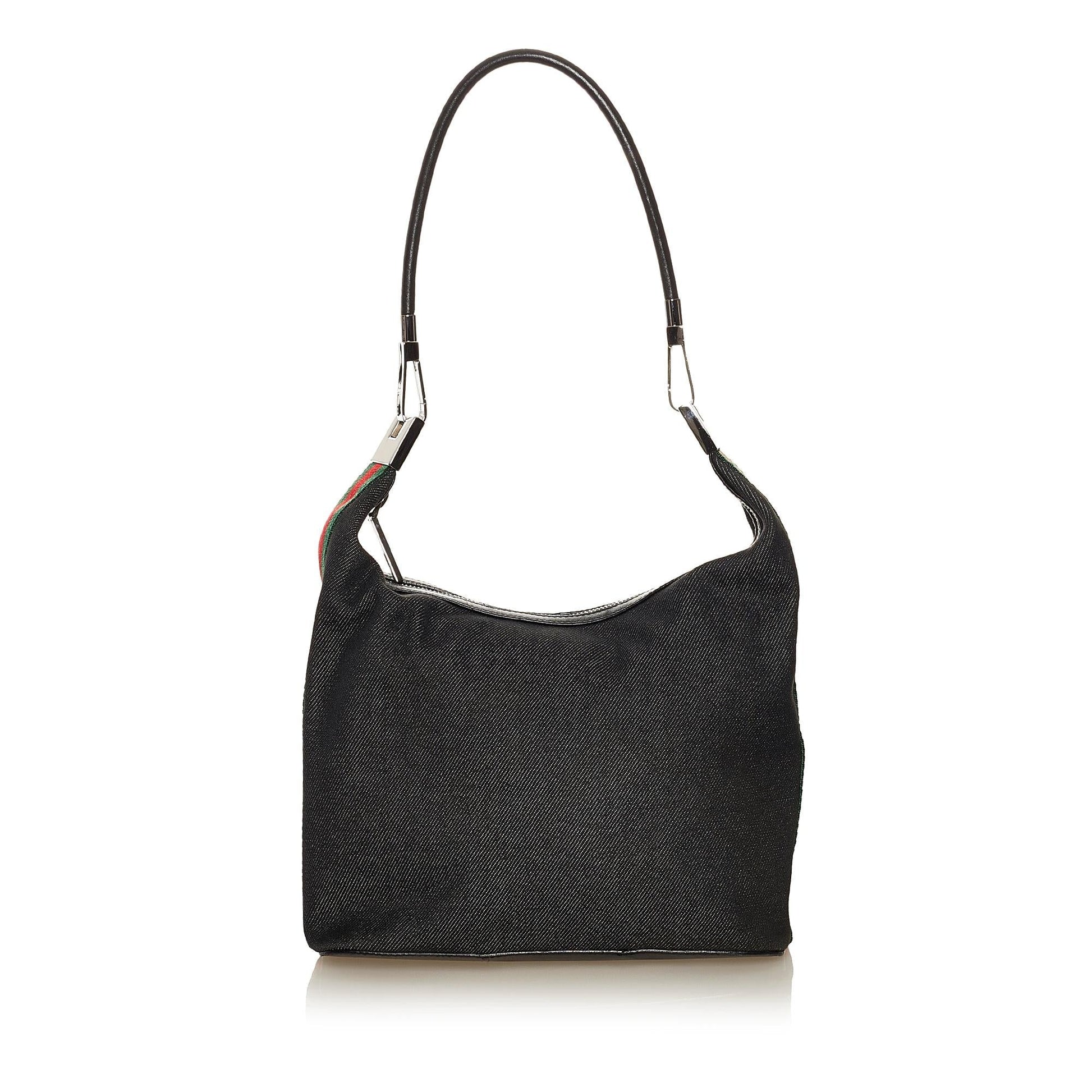 Gucci Web SHG Denim Black Shoulder Bag