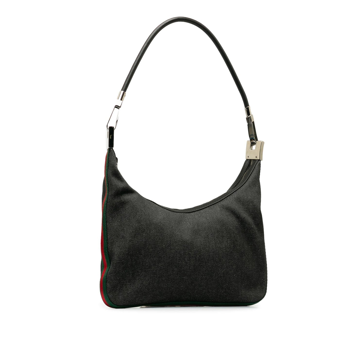 Gucci Web SHG-iAFw89 Denim Black Shoulder Bag