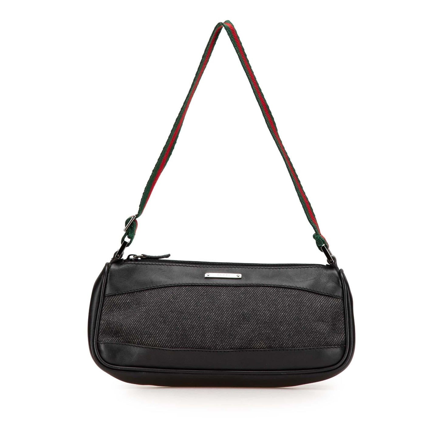 Gucci Web Denim Black Shoulder Bag