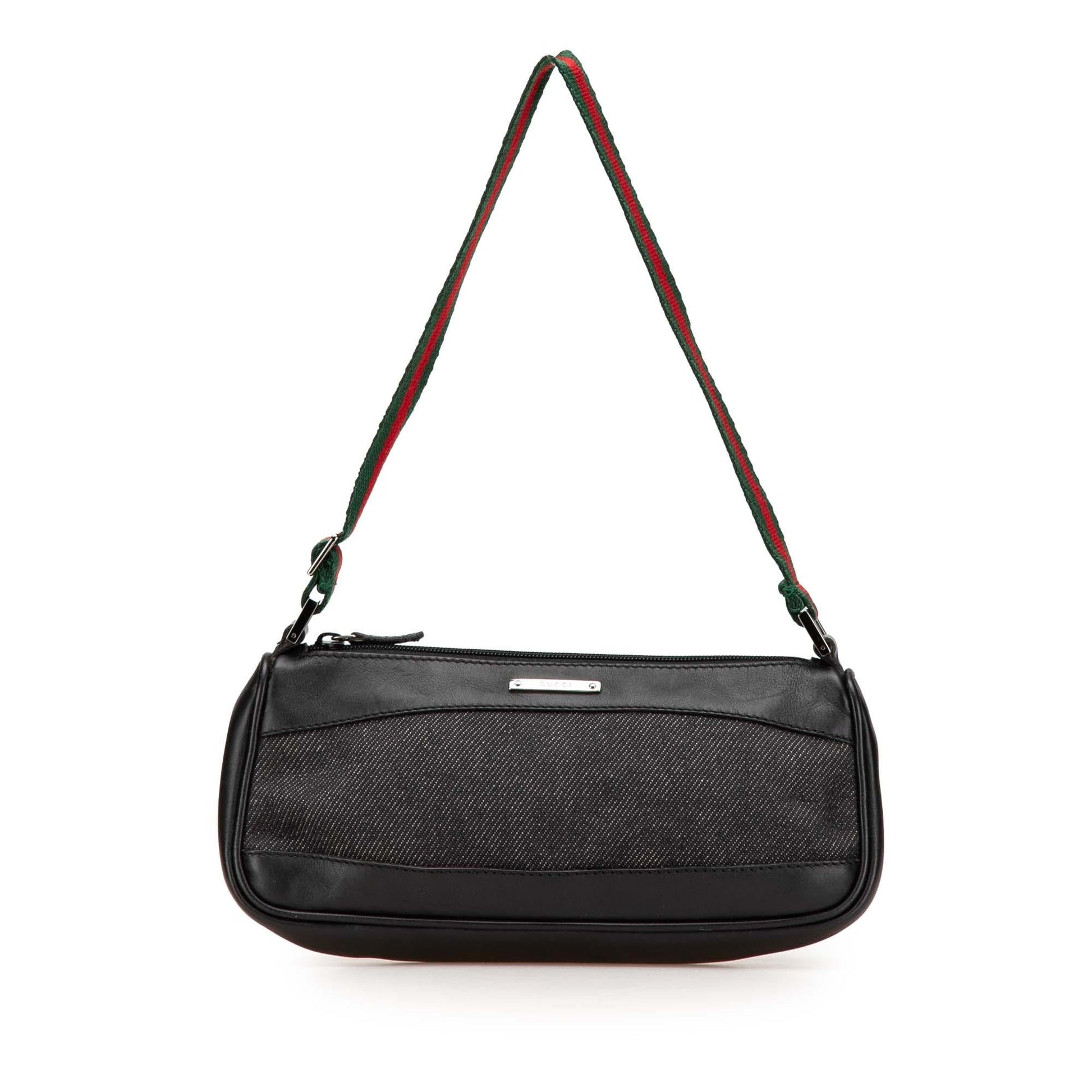 Gucci Web Denim Black Shoulder Bag
