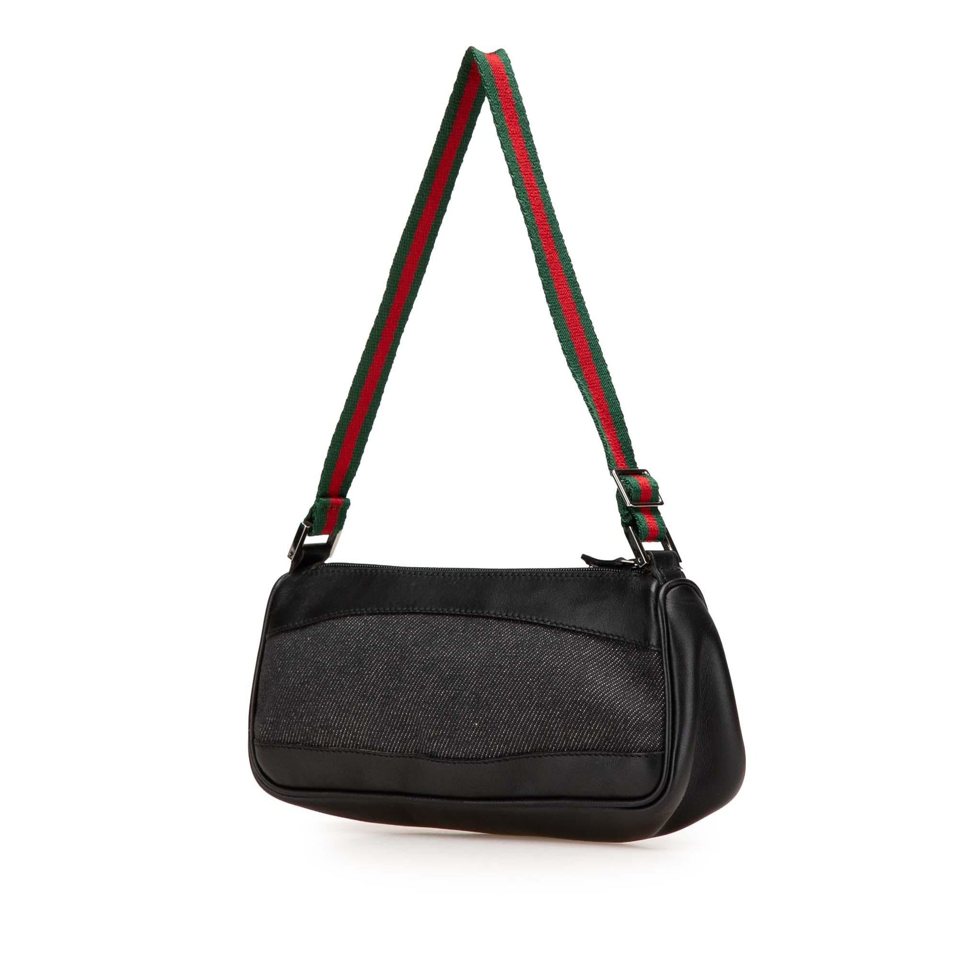 Gucci Web Denim Black Shoulder Bag