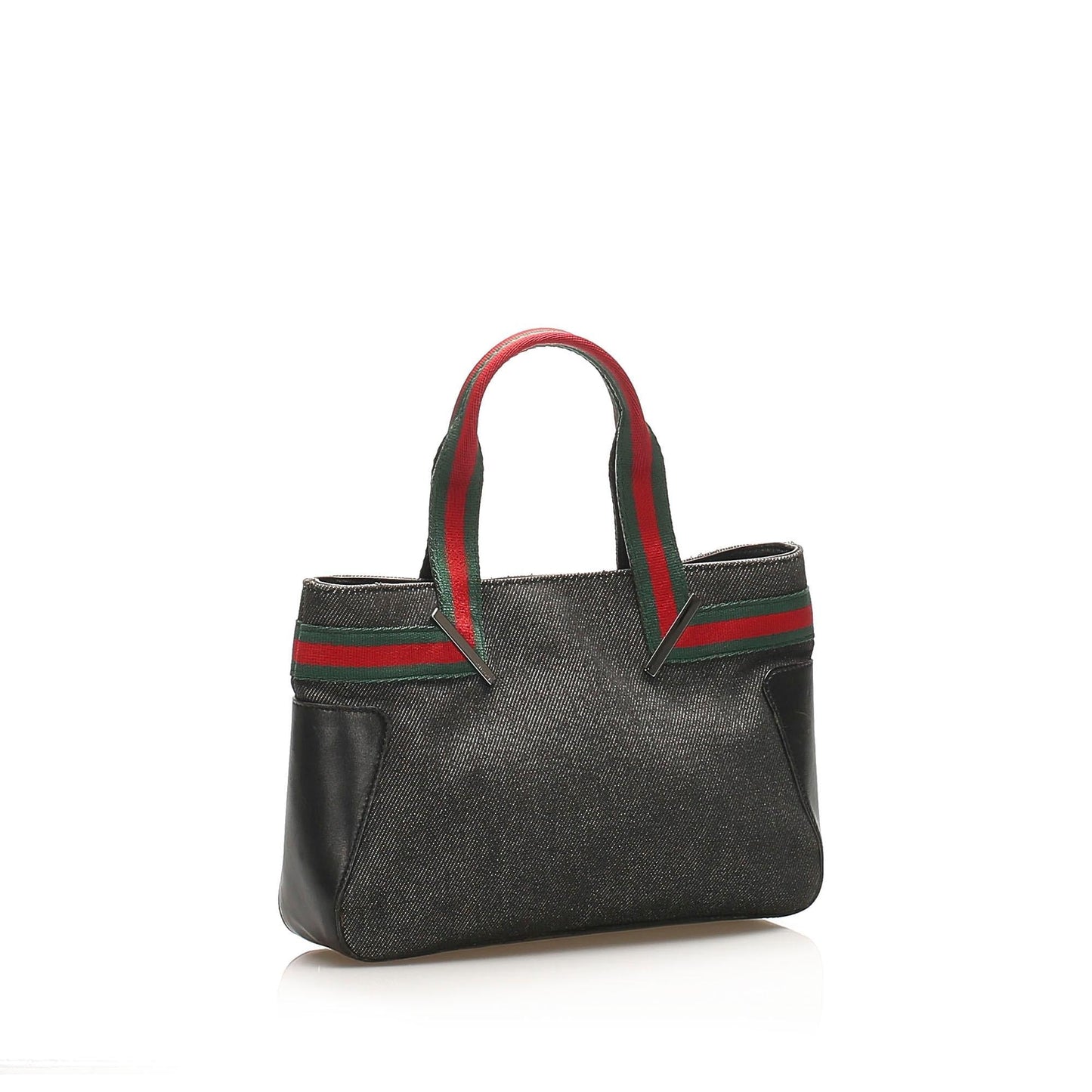 Gucci Web SHG Denim Black Tote Bag