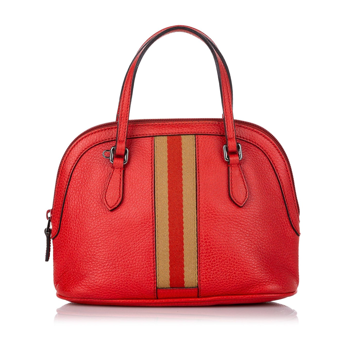 Gucci Web Dome SHG Leather Calf Brown Red Shoulder Bag