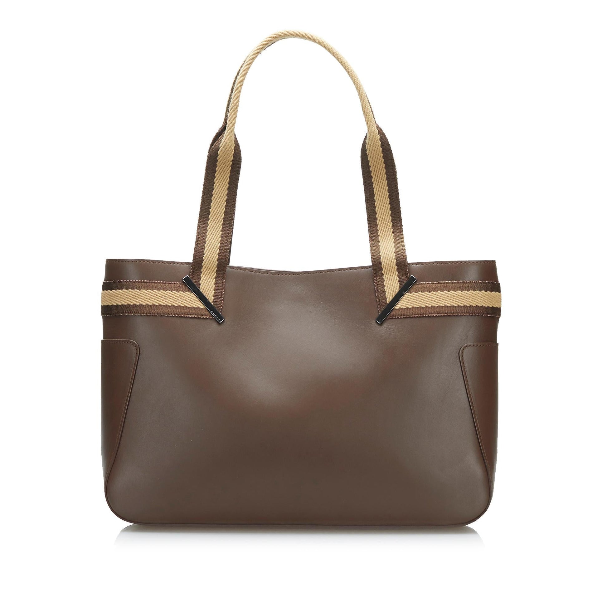 Gucci Web SHG-mXClJJ Calf Brown Satchel Bag