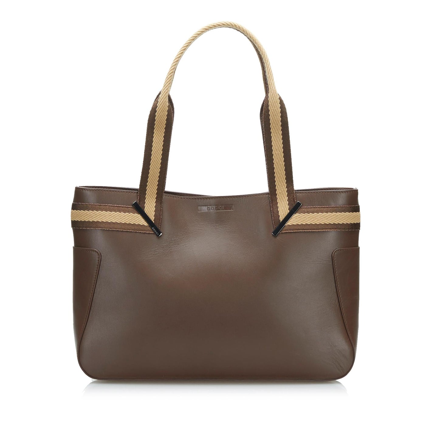 Gucci Web SHG-mXClJJ Calf Brown Satchel Bag