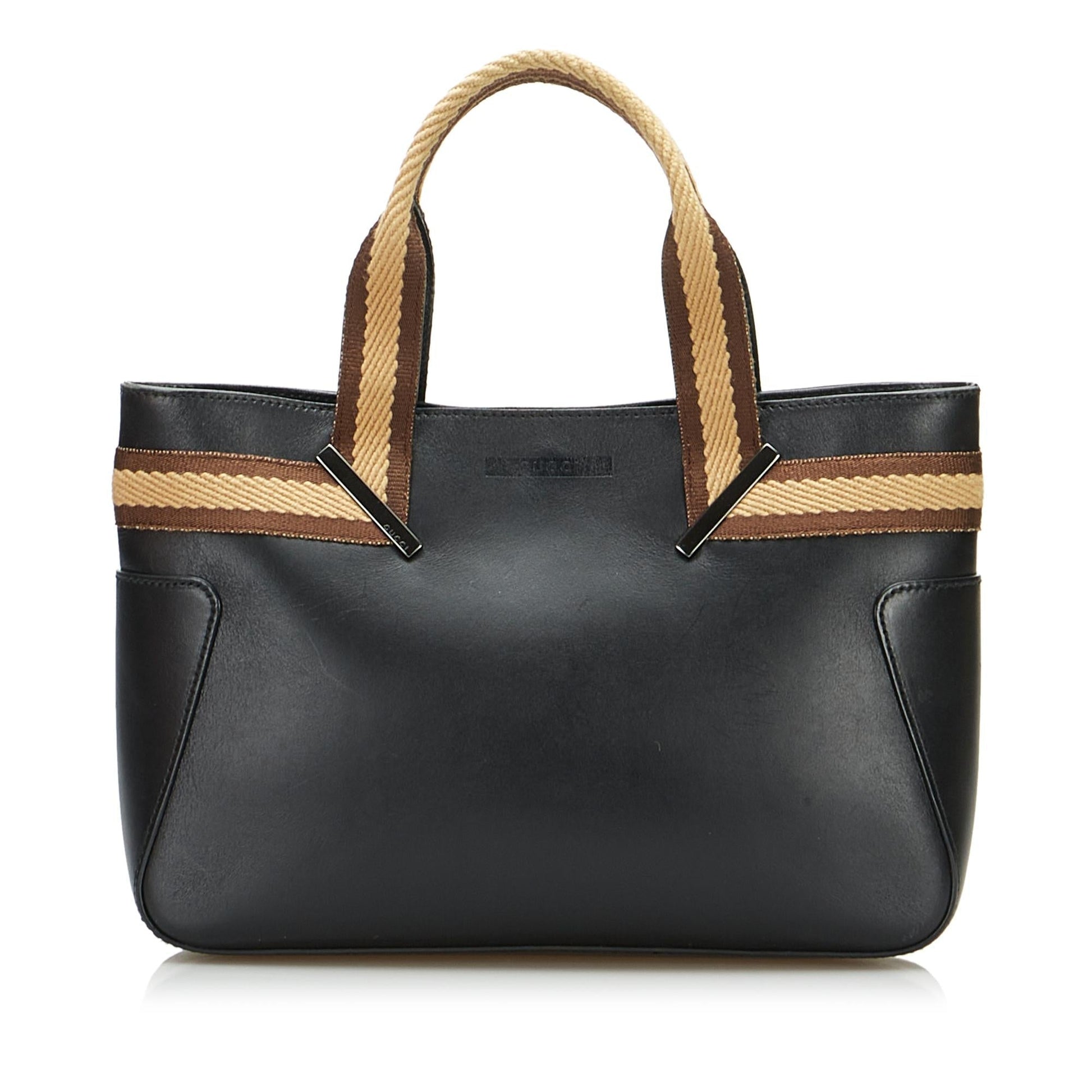 Gucci Web SHG-luwHgk Calf Black Satchel Bag