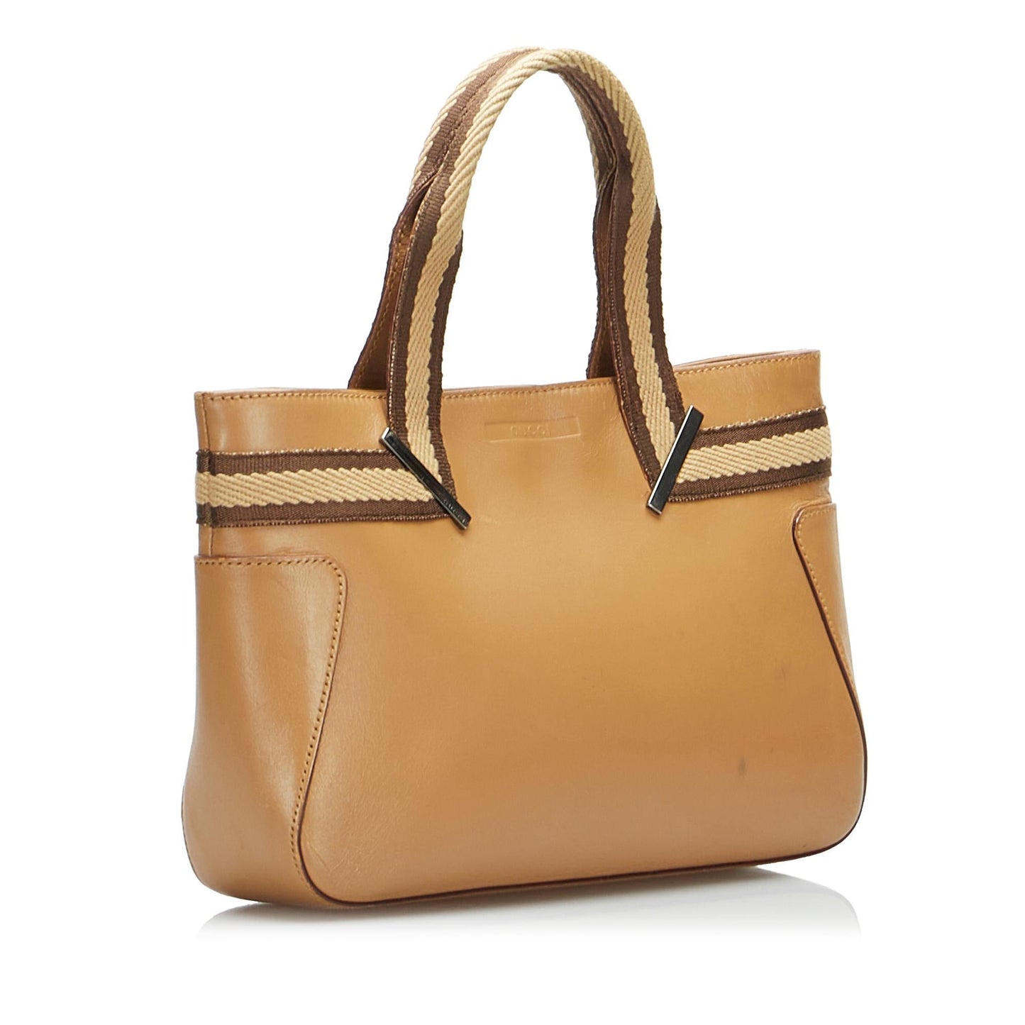 Gucci Web SHG-VCO7GQ Calf Brown Satchel Bag