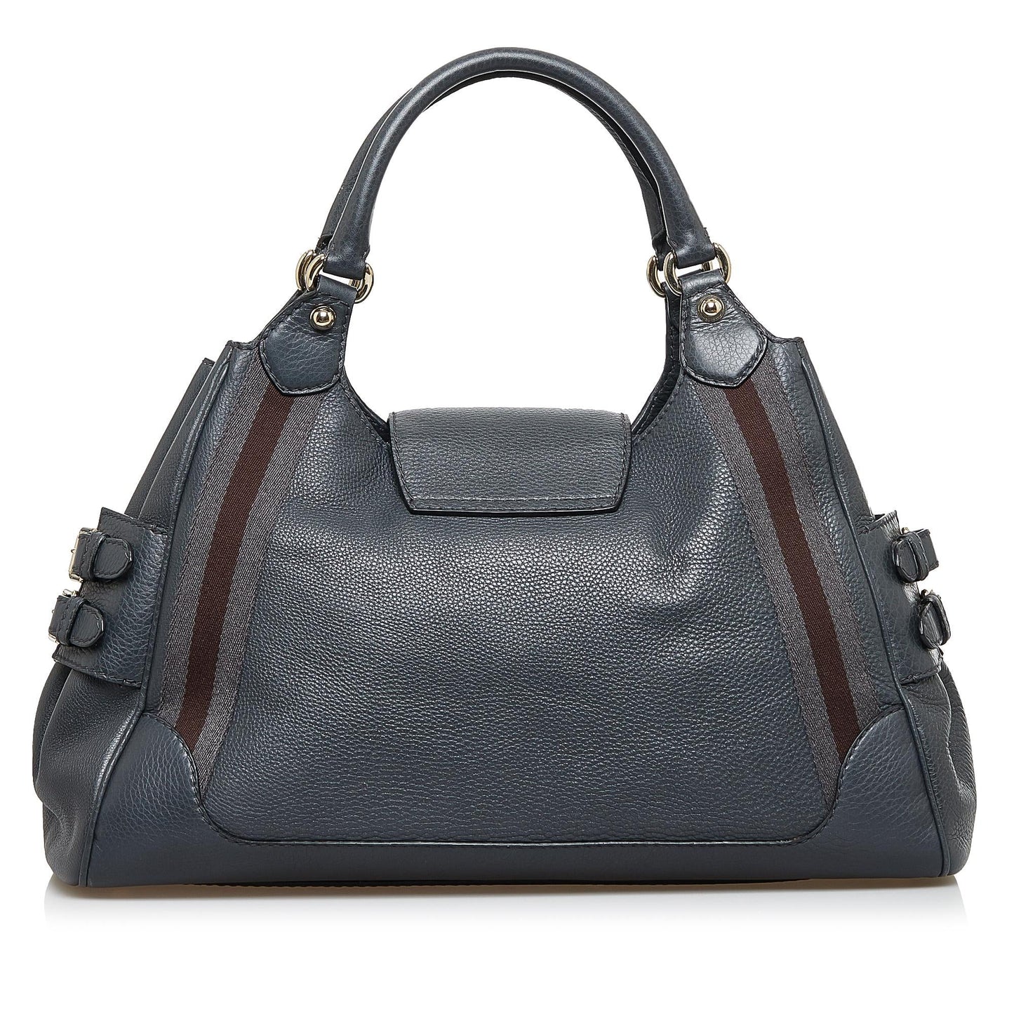 Gucci Web Heritage SHG-U6ItDS Calf Brown Grey Satchel Bag