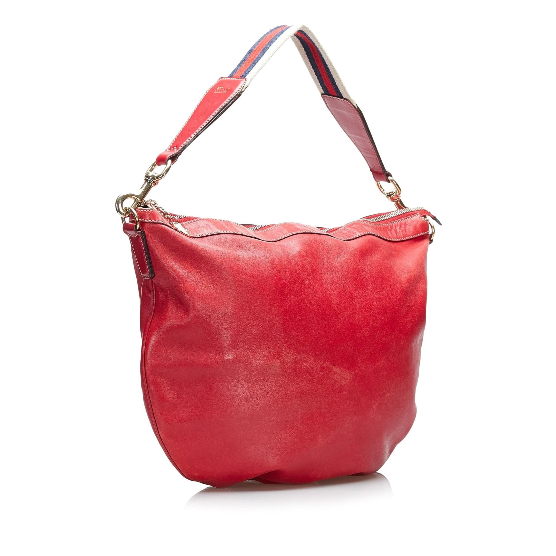 Gucci Web SHG-9rfId6 Calf Red Shoulder Bag