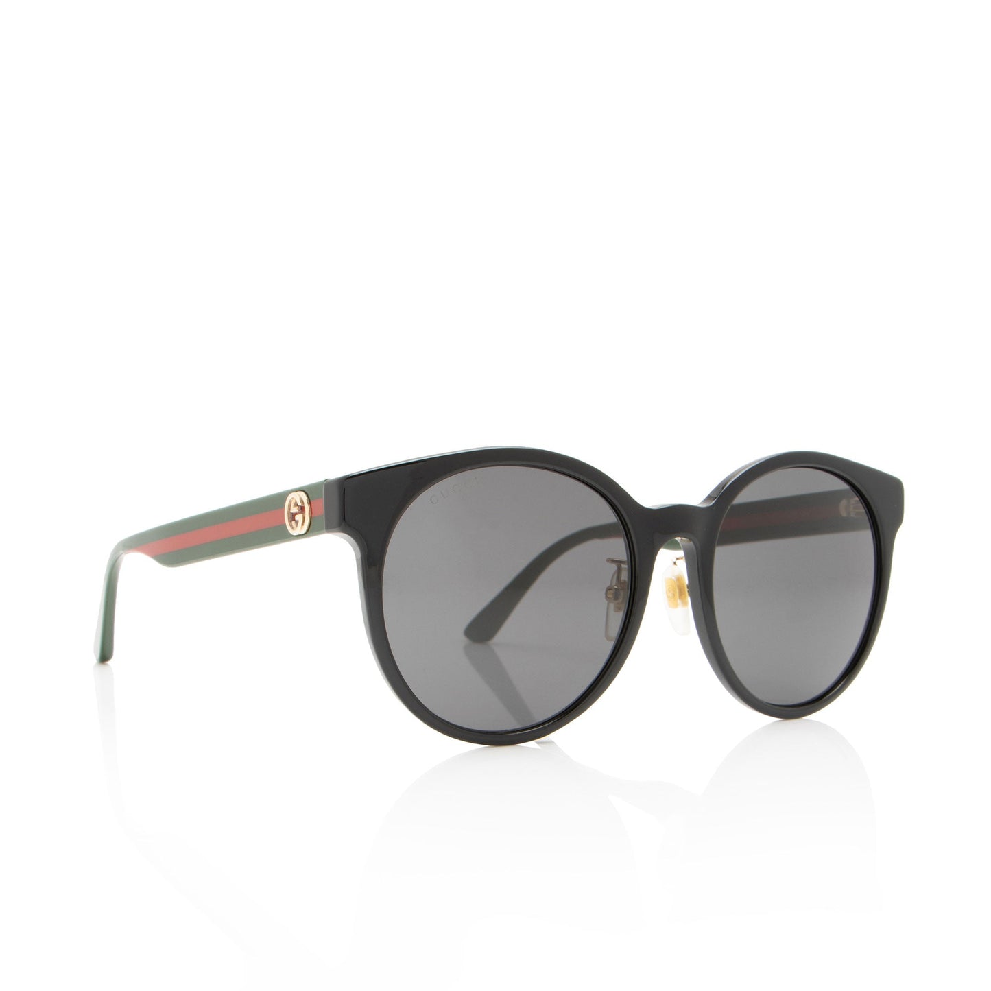 Gucci Web Interlocking G Round Sunglasses Black Red Green Accessory