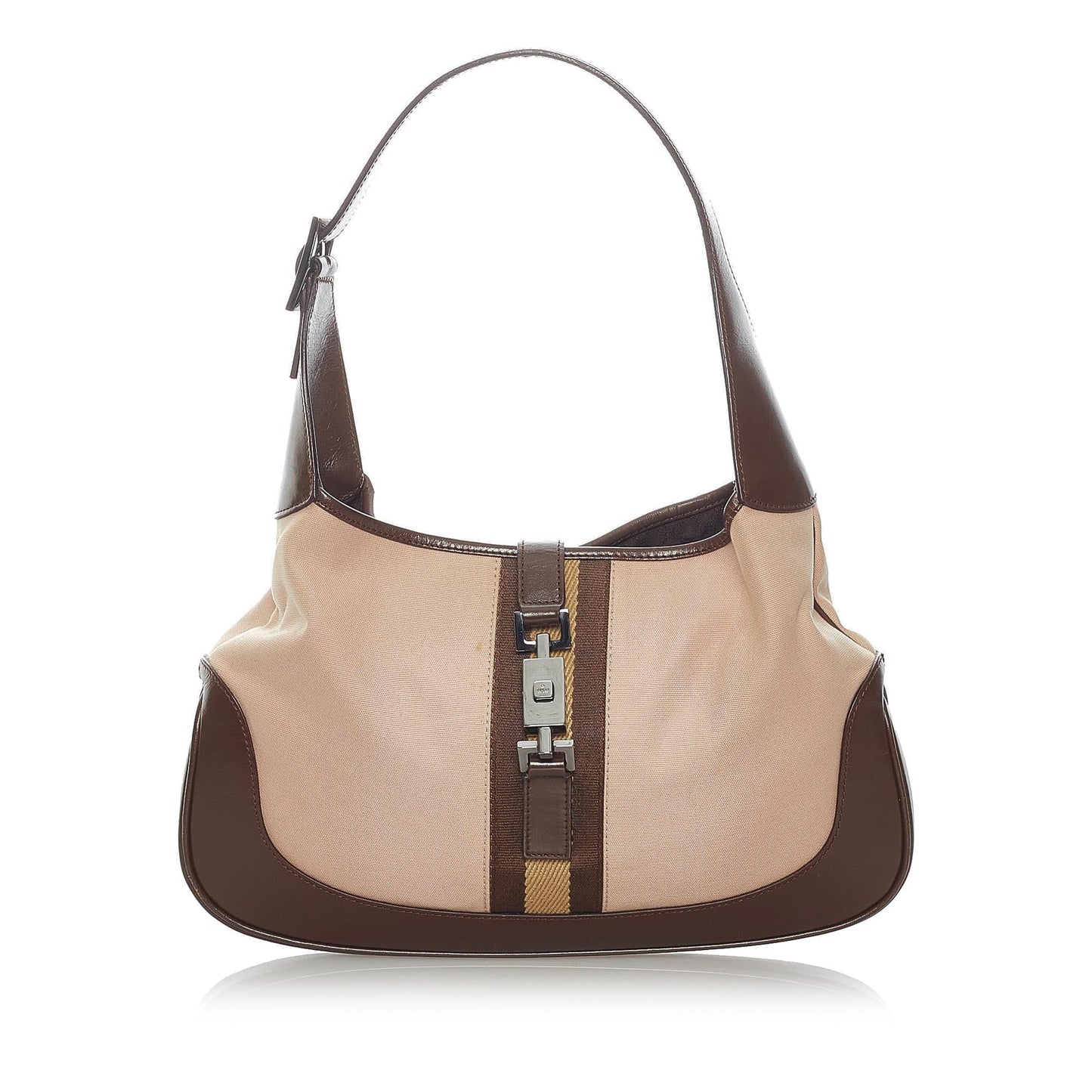 Gucci Web Jackie SHG Canvas Brown Shoulder Bag
