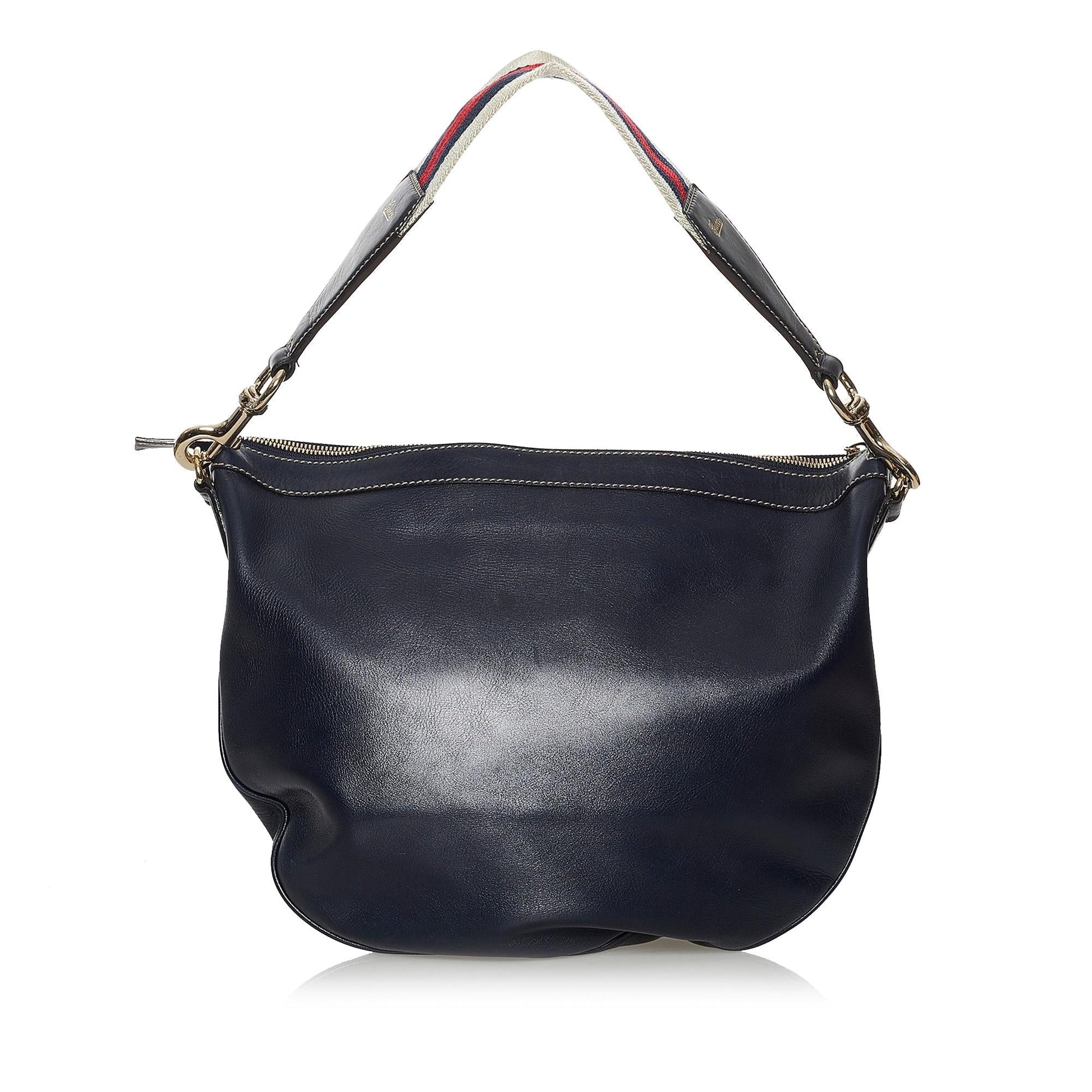 Gucci Web SHG Leather Calf Black Shoulder Bag Bag Shg