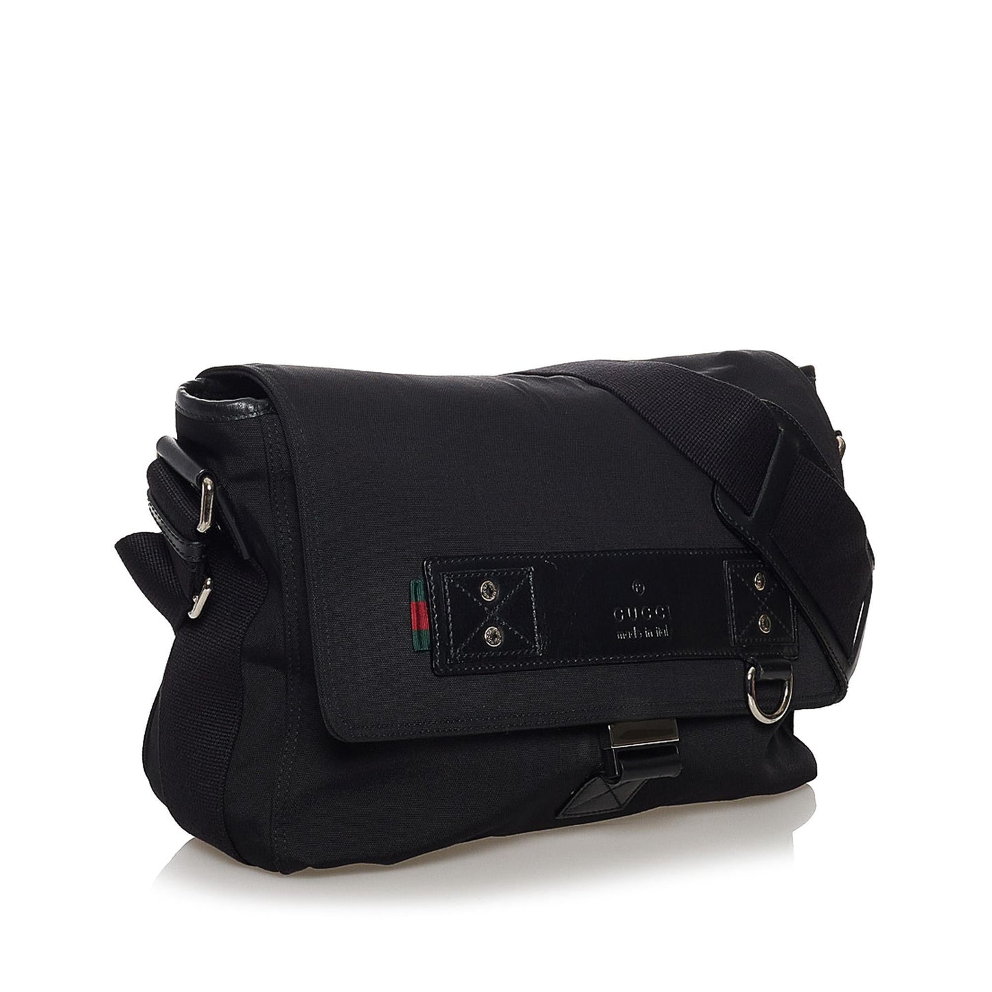 Gucci Web SHG Nylon Black Crossbody Bag
