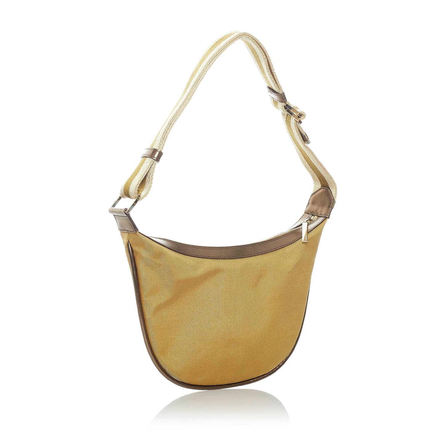 Gucci Web SHG Nylon Calf Brown Shoulder Bag