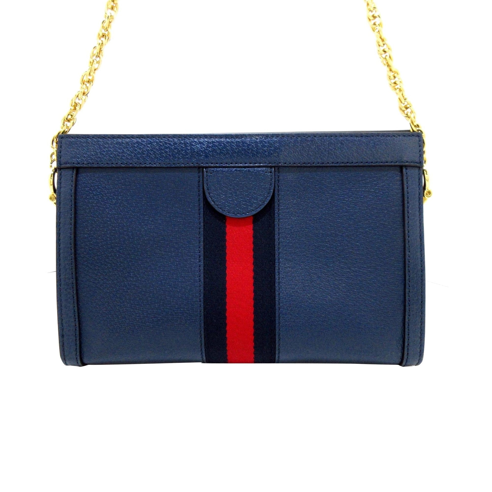Gucci Web Ophidia SHG-TO0Wgu Calf Blue Crossbody Bag