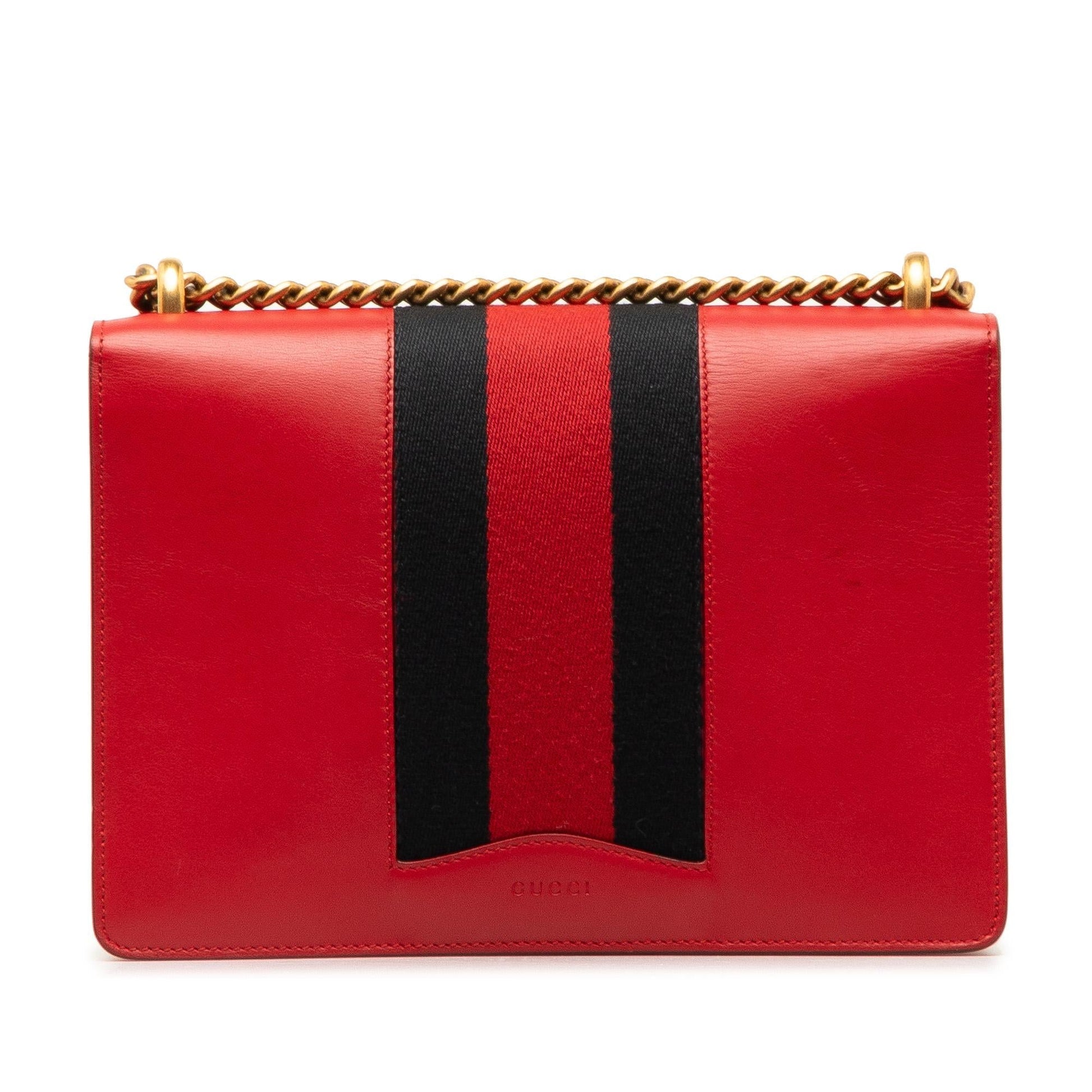 Gucci Web Peony SHG-SqJUEA Calf Red Shoulder Bag