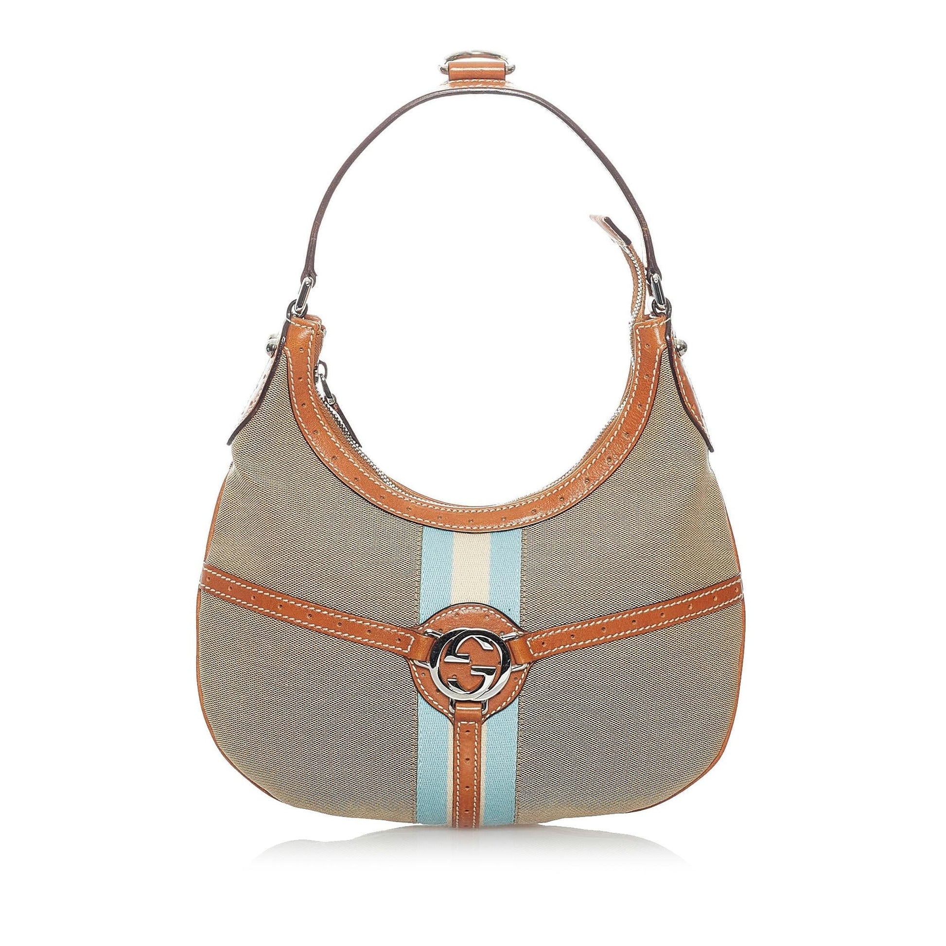 Gucci Web Reins SHG Canvas Brown Shoulder Bag Bag Shg