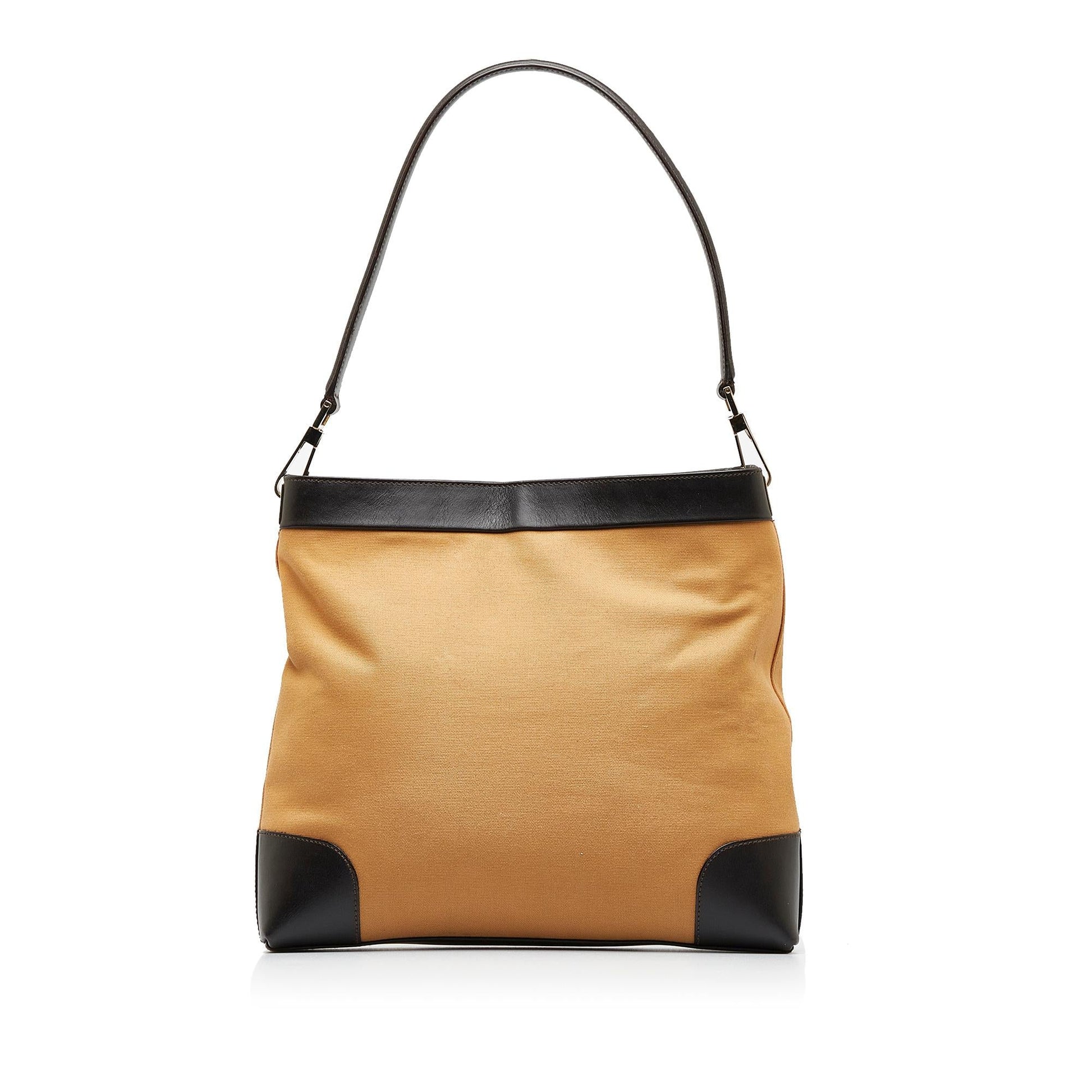 Gucci Web SHG-W3n2Vc Canvas Calf Brown Shoulder Bag