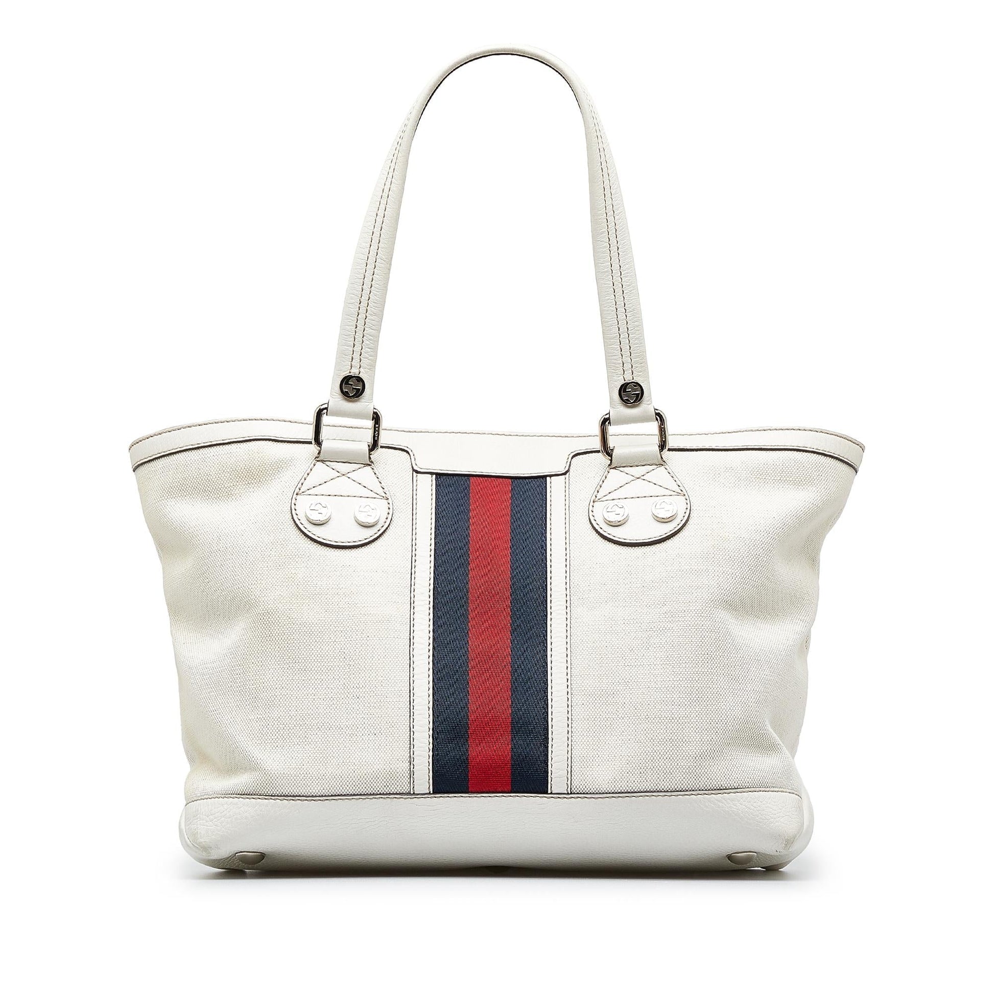 Gucci Web Sunset SHG-Phveam Canvas White Tote Bag