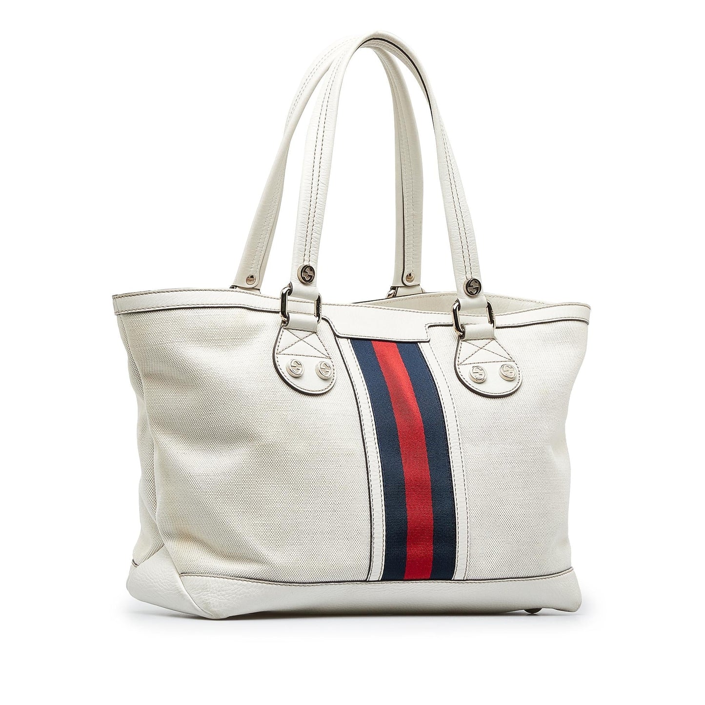 Gucci Web Sunset SHG-Phveam Canvas White Tote Bag