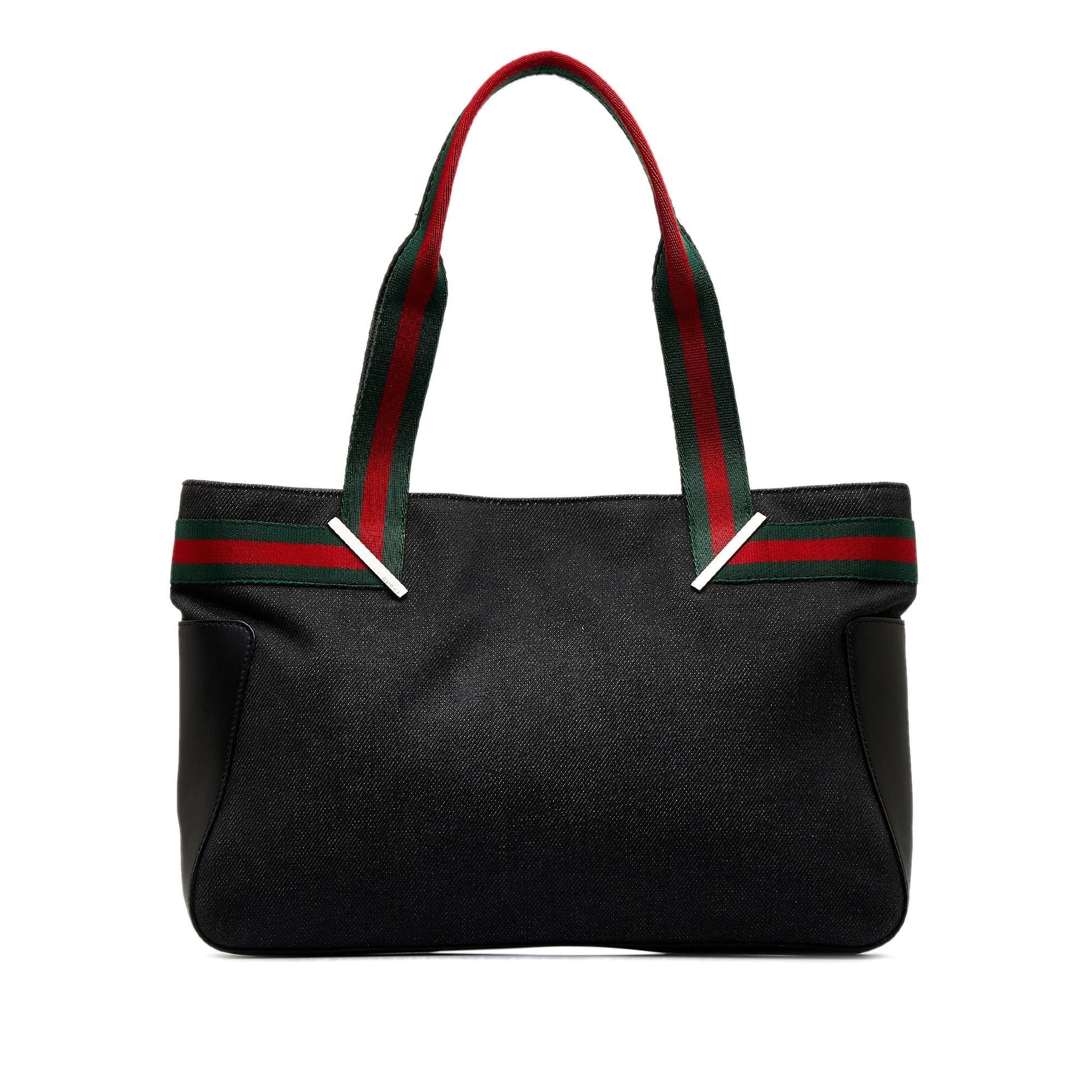 Gucci Web SHG-dKZexe Denim Black Tote Bag