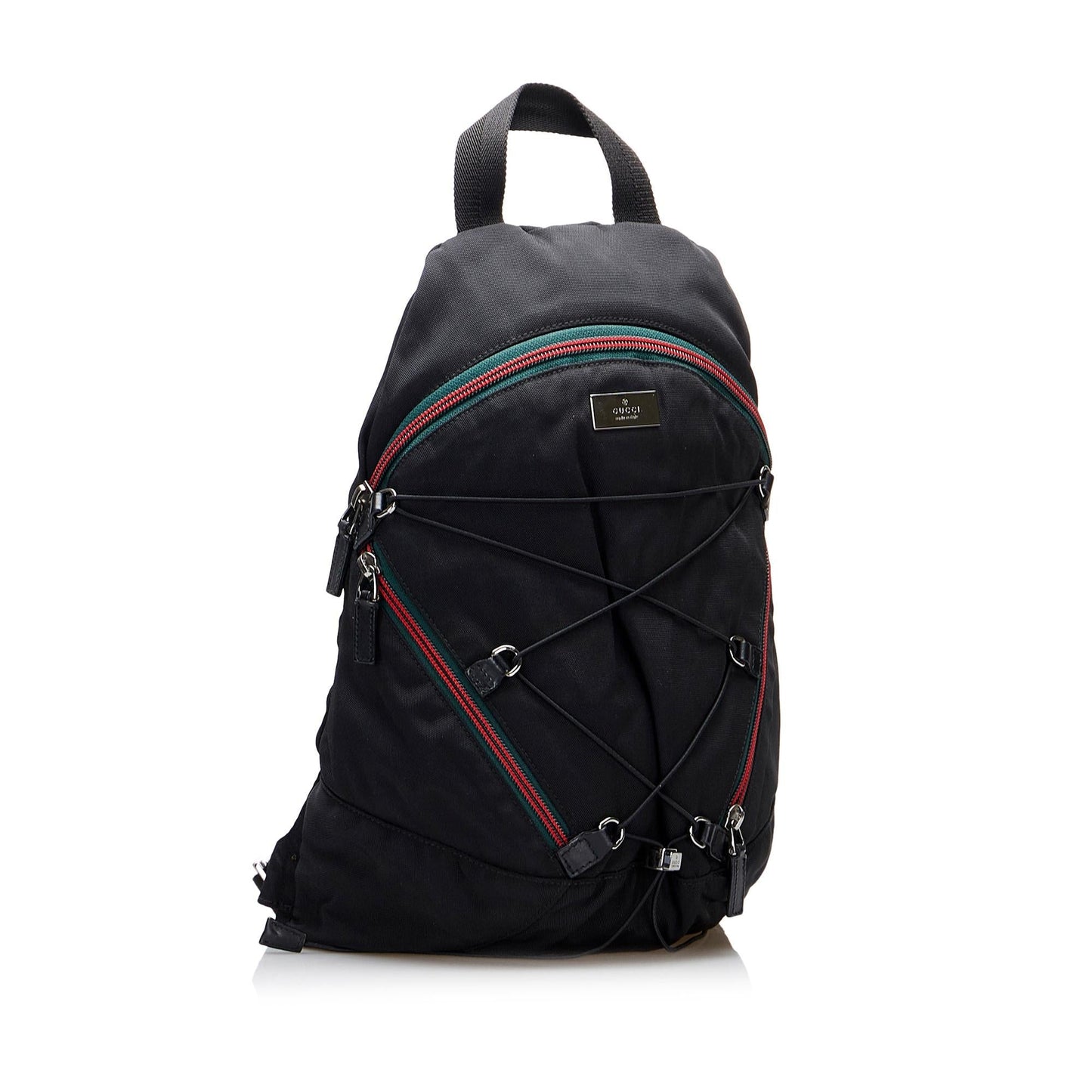 Gucci Web Zipper Line Backpack SHG-jjq8zD Nylon Black