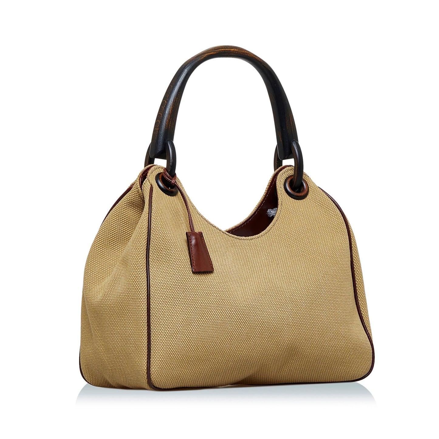 Gucci Wood Handle SHG-zB1eEr Canvas Brown Satchel Bag