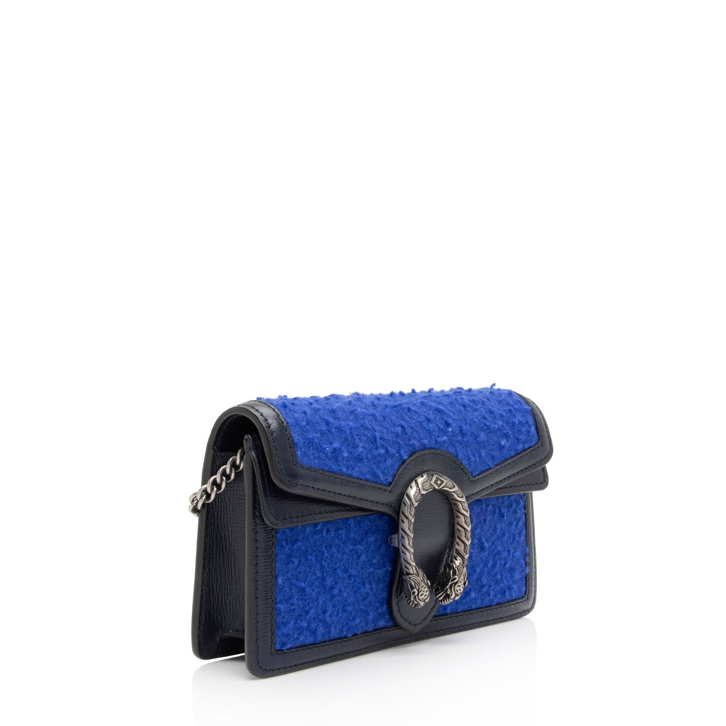 Gucci Wool Dionysus Super SHF-Ujea1H Leather Black Blue Mini Crossbody Bag