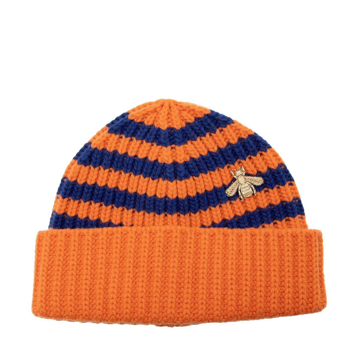 Gucci Wool Embroidered Bee Beanie - Blue Orange Handbag