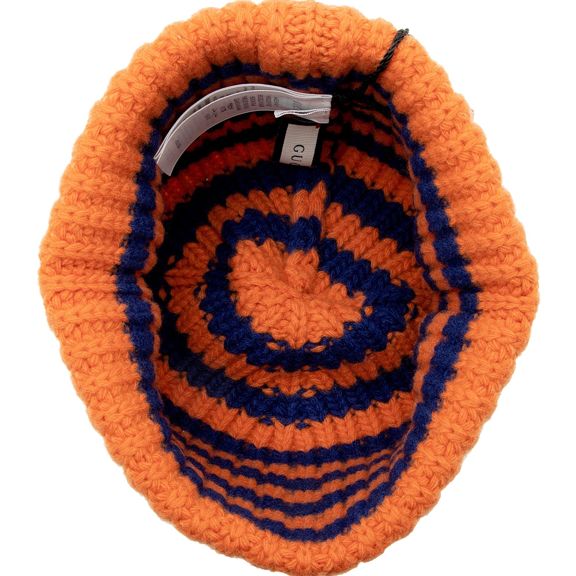 Gucci Wool Embroidered Bee Beanie - Blue Orange Handbag