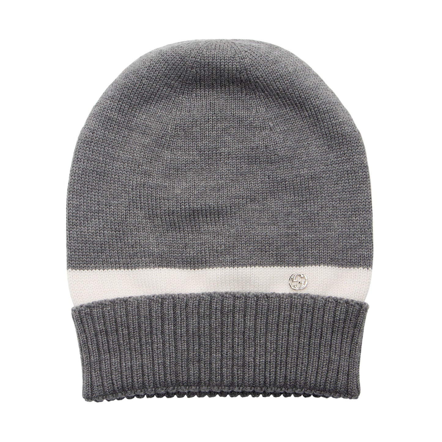 Gucci Wool Interlocking G Beanie - White Grey Handbag